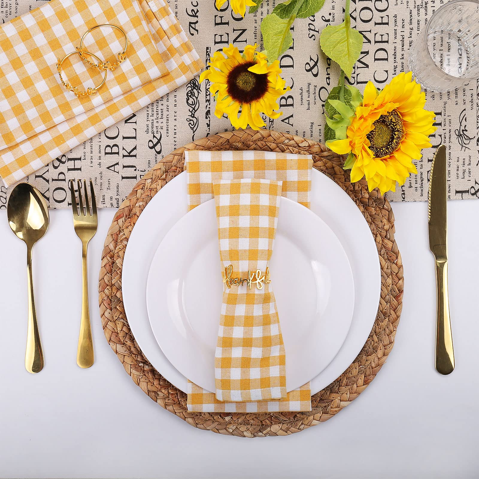 Thanksgiving Napkin Rings Set Of 12, Gold Napkin Holder For Autumn, Harvest Festival, Banquet, Fall Serviette Buckles For Table