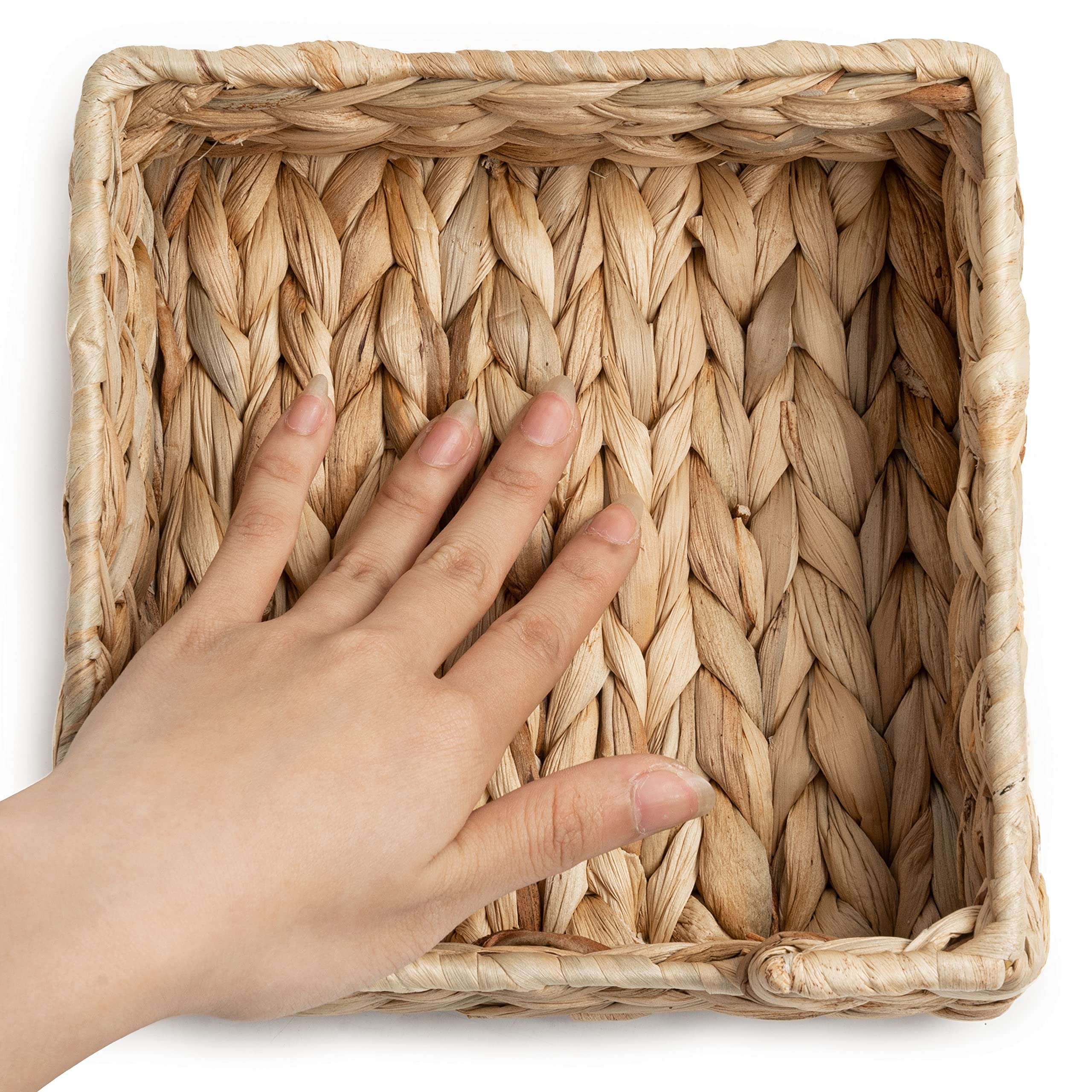 Claynix Rattan Napkin Holders For Table, Napkins Holder For Paper Napkins, Kitchen Luncheon Paper On Boho Dining Countertop - Sq