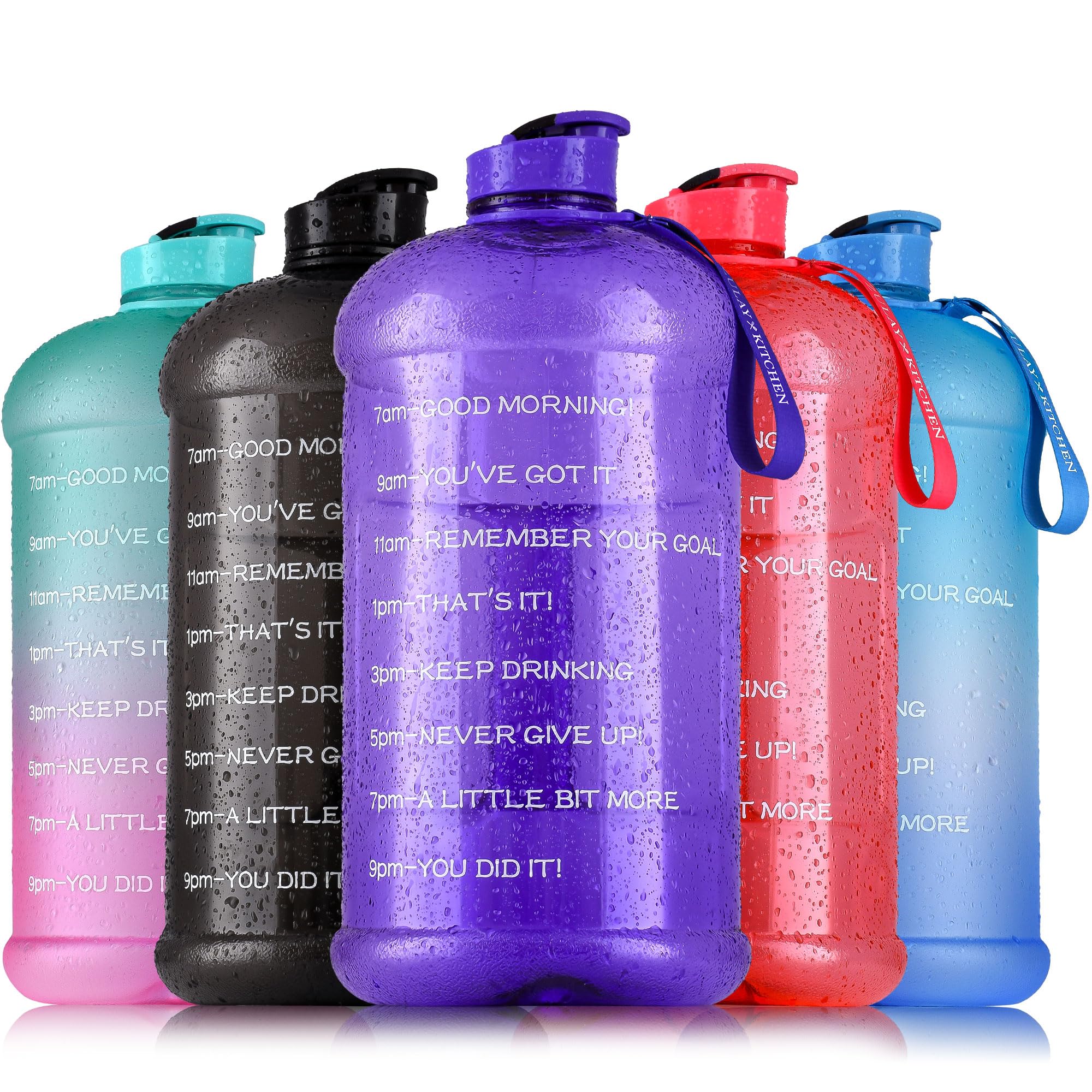 Hydration Nation 1 Gallon Water Bottle With Times To Drink (128Oz) - Motivational Time Reader Large Water Jug - Leak-Proof Gallo