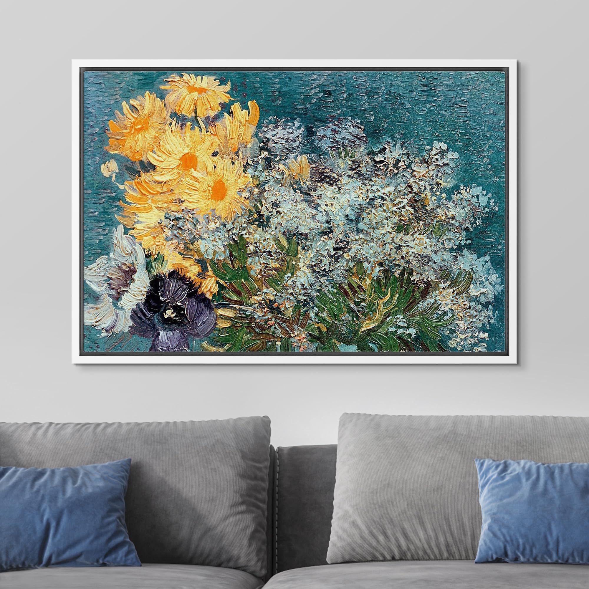 Wall26 Framed Canvas Print Wall Art Flower Bouquet By Vincent Van Gogh Nature Wilderness Illustrations Modern Art Decorative Flo
