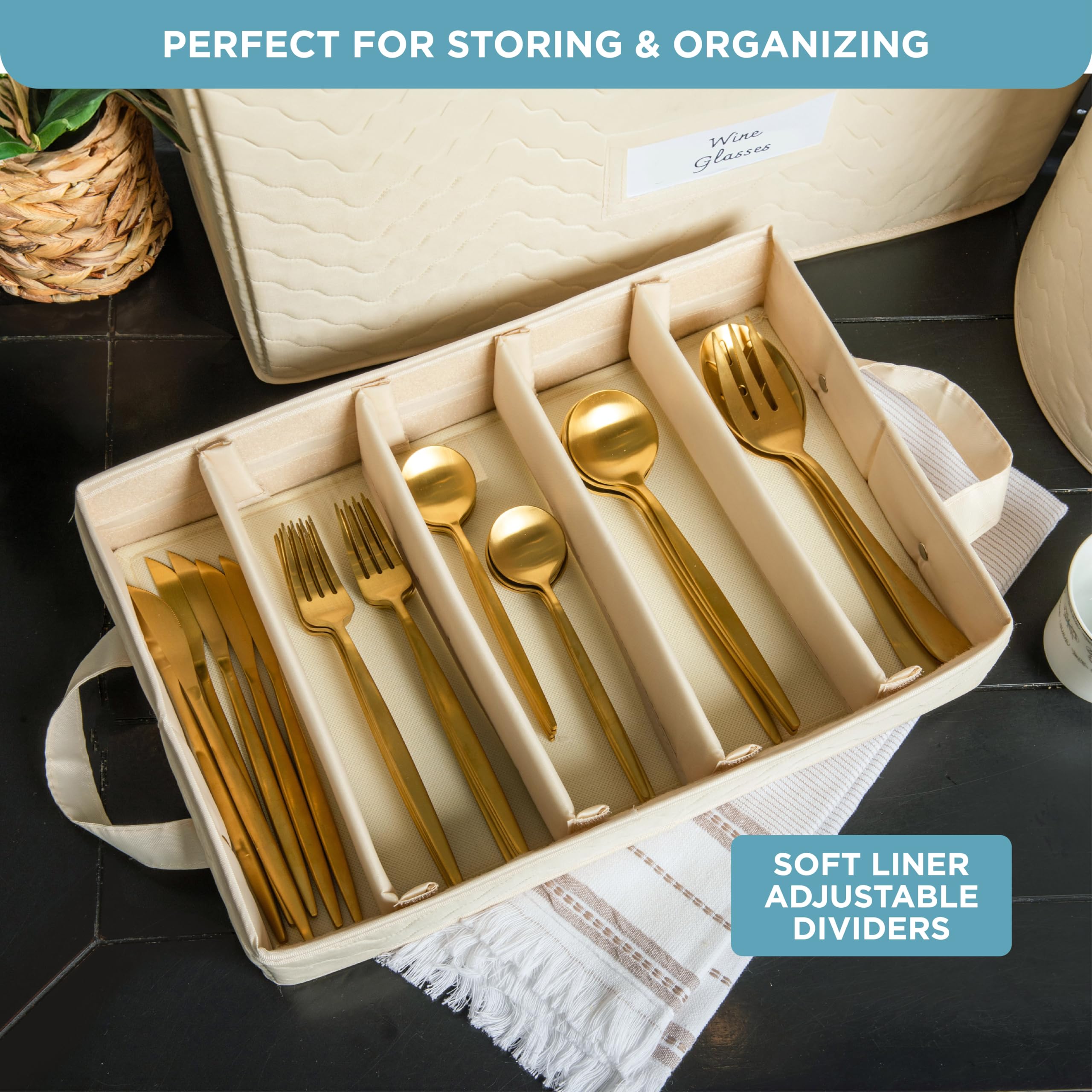 Hard Shell China Storage Containers 8-Piece Set Moving Boxes for Dinnerware, Glasses, Plates, Mugs and Saucers Sturdy Dish Organ