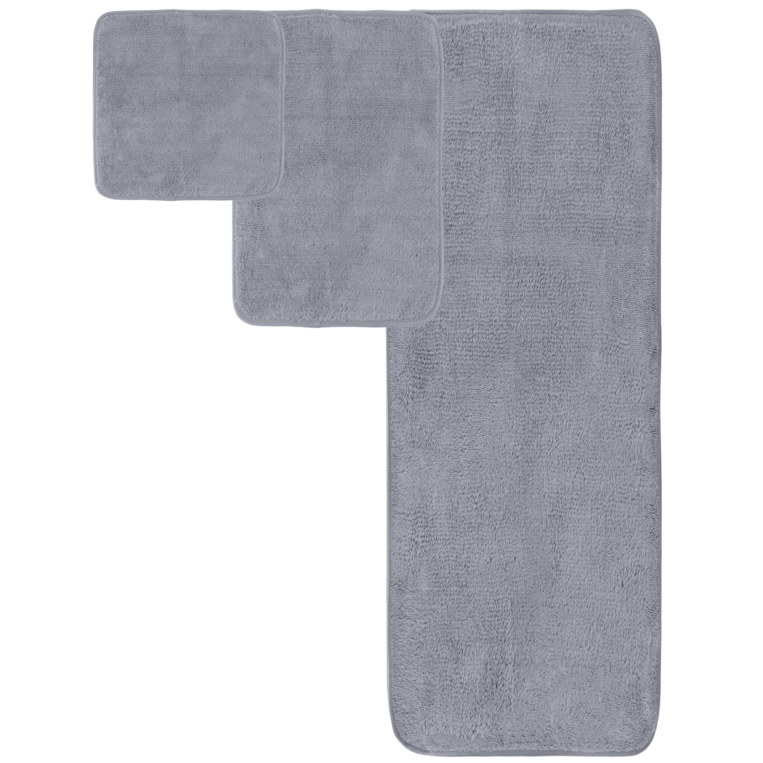 POLYTE Oversize  60 x 30 in  Quick Dry Lint Free Microfiber Bath Towel Set  6 Piece (gray)