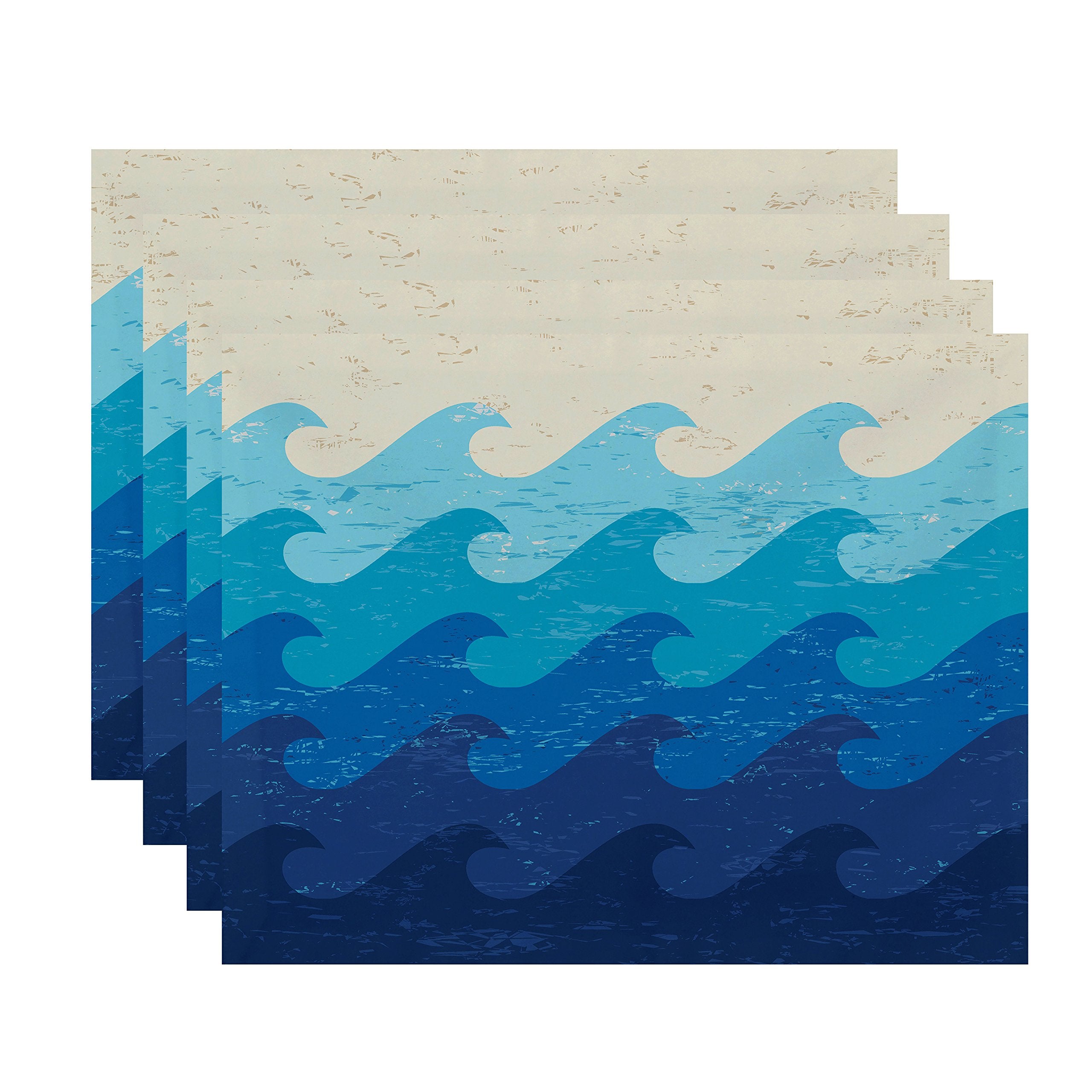 E By Design Deep Sea Geometric Print Placemat