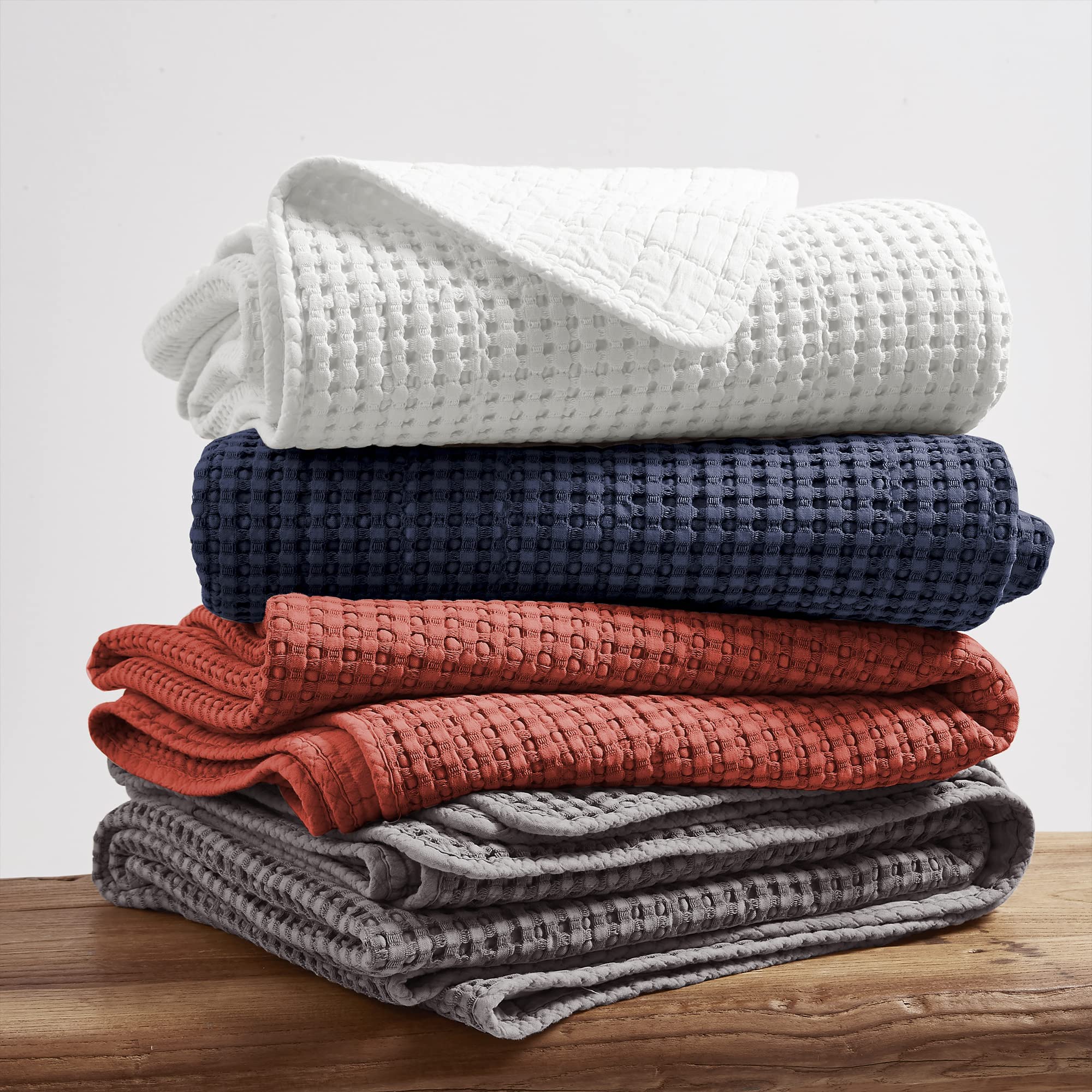 Levtex Home - Mills Waffle - Throw - Adobe Cotton Waffle - Throw Size 50 X 60In