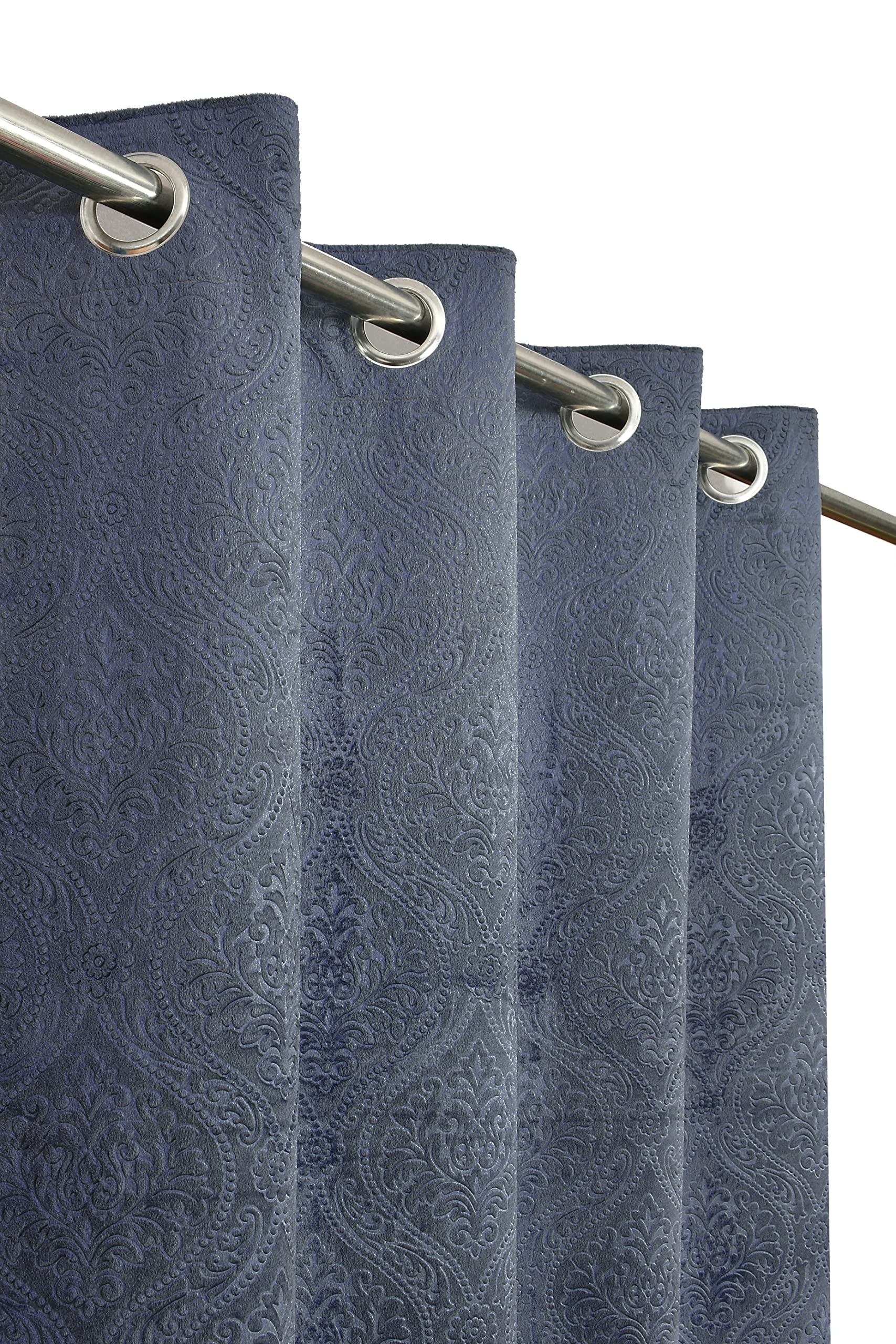 Homefab India 2 Piece Velvet Door Curtains - 7 Feet, Grey