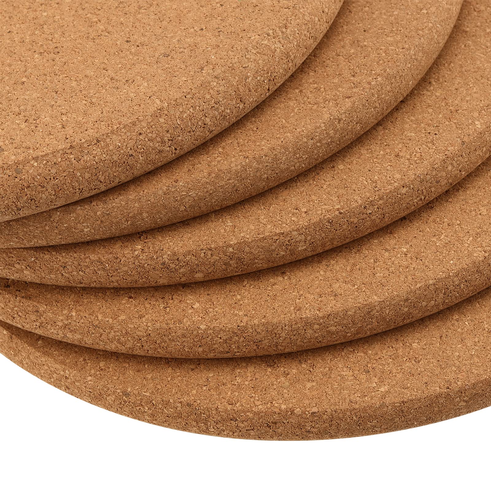Keileoho 10 Pcs 7.5 Inch Cork Trivet, Cork Plant Coasters, 3/8 Inch Thick Round Cork Coasters, Heat Resistant Cork Hot Pads For