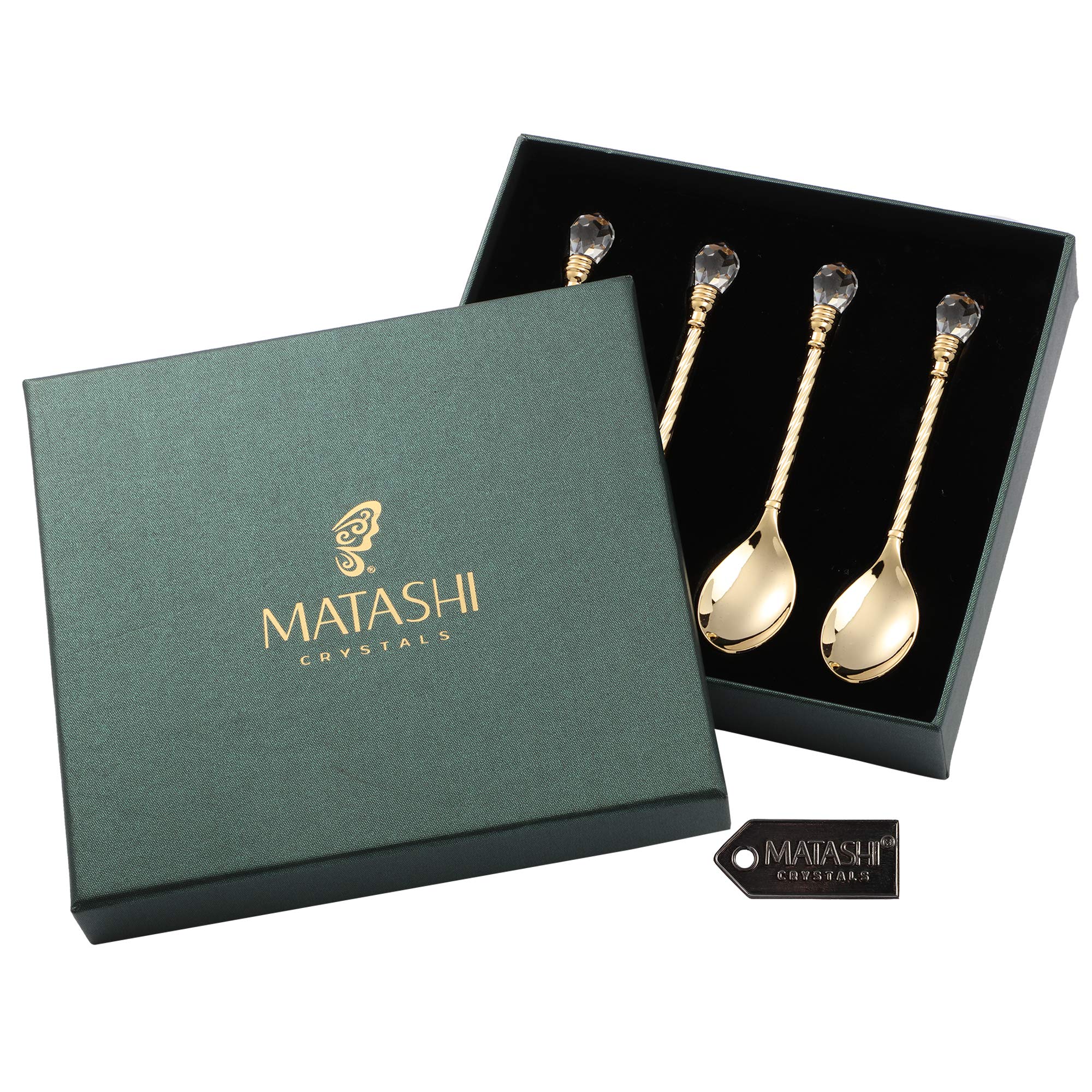 Matashi Mttspn434-4 Dessert Spoon, Set Of 4, Gold