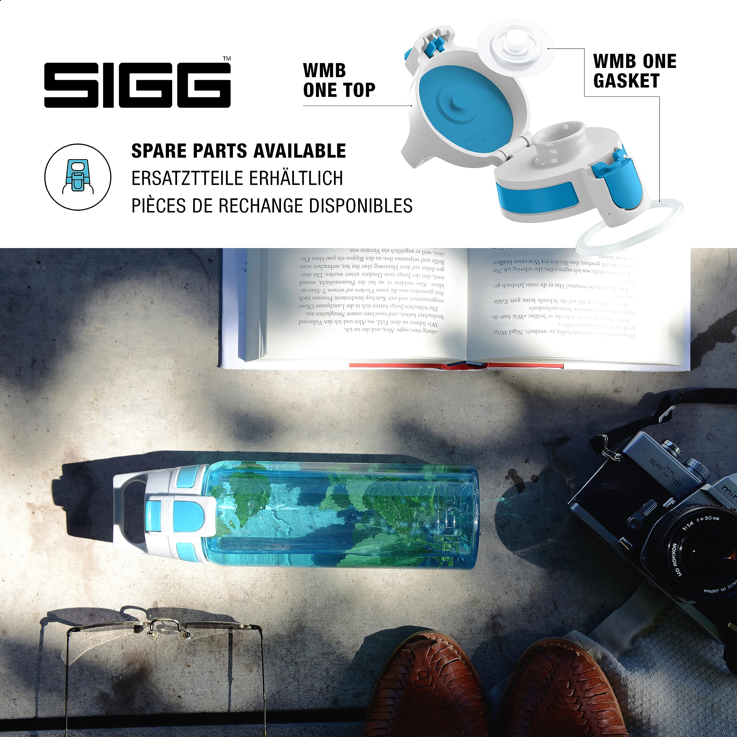 SIGG - Tritan Sports Water Bottle - Total Color Turquoise - Leakproof - Featherweight and Shatter-Proof Tritan Plastic - Dishwasher Safe - BPA Free - 20 Oz