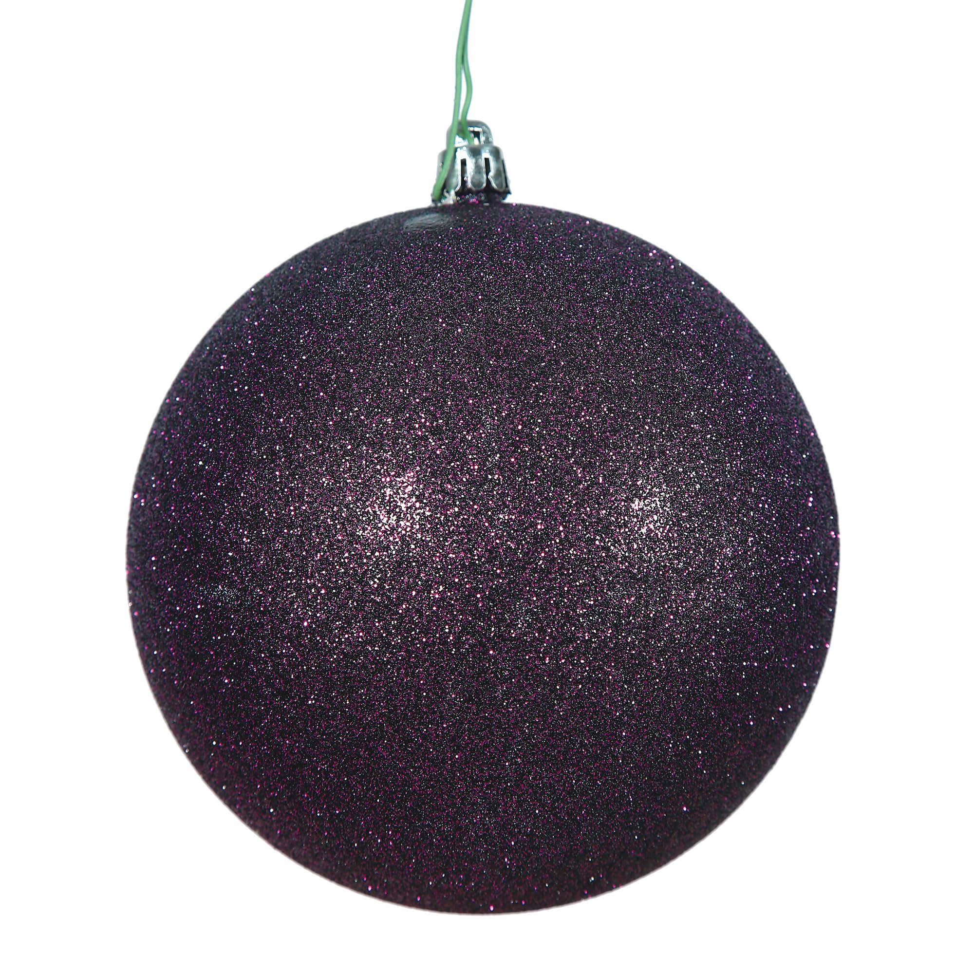 Vickerman 2.4 Plum Glitter Ball Ornament. Includes 24 Ornaments per Pack.
