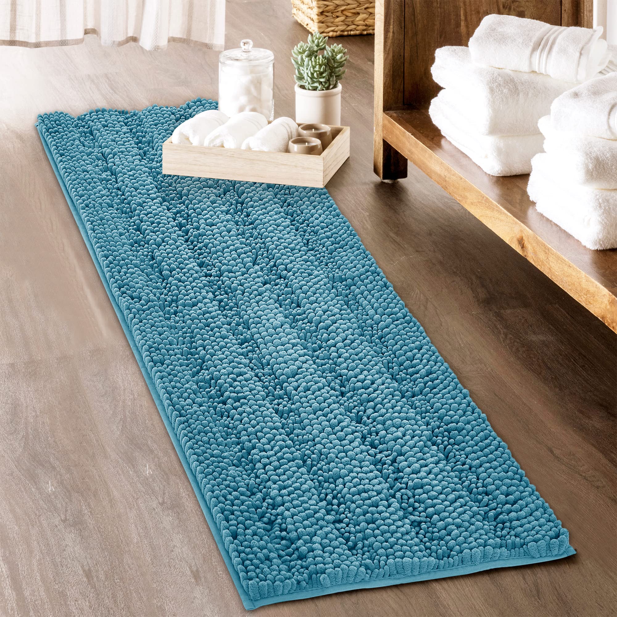 Large Bathroom Rugs - Extra Soft Bath Mat Water Absorbent Non-Slip Thick Shaggy Shower Carpet For Tub Kitchen Toilet Door Way, B