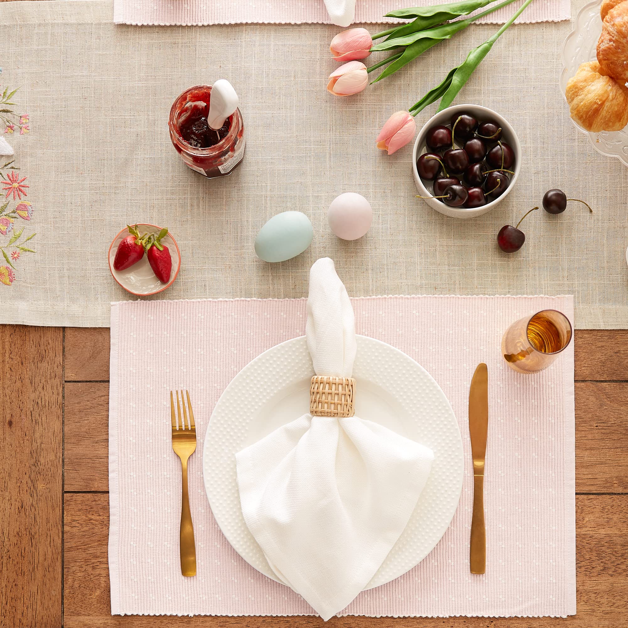 Dii Variegated Tabletop Collection, Napkin Set, 20X20, Off-White, 6 Piece