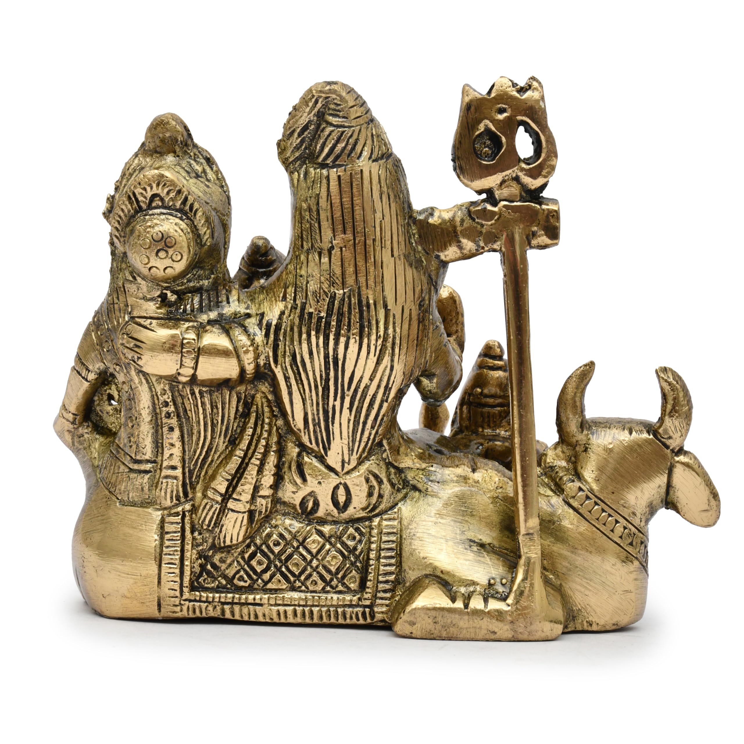 Aargkraft Brass Shiva Pariwar - Shiva Family | Shiva Bholenath Shankar Parvati Ganesh Ganesha Nandi Family Shiv Parivar Murti Sh