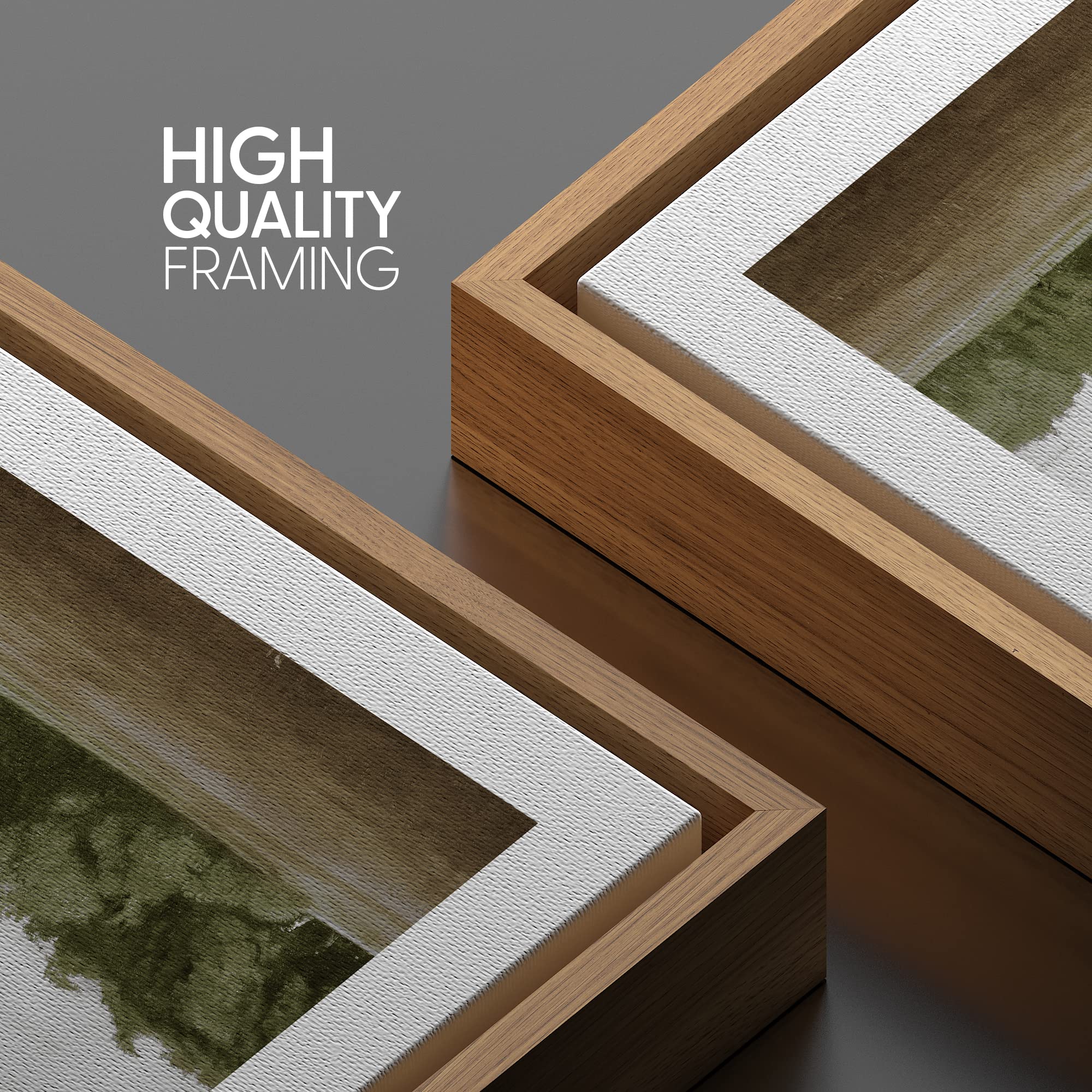 Signwin Framed Canvas Print Wall Art Green Mountain Hill Forest Landscape View Nature Wilderness Illustrations Fine Art Farmhous