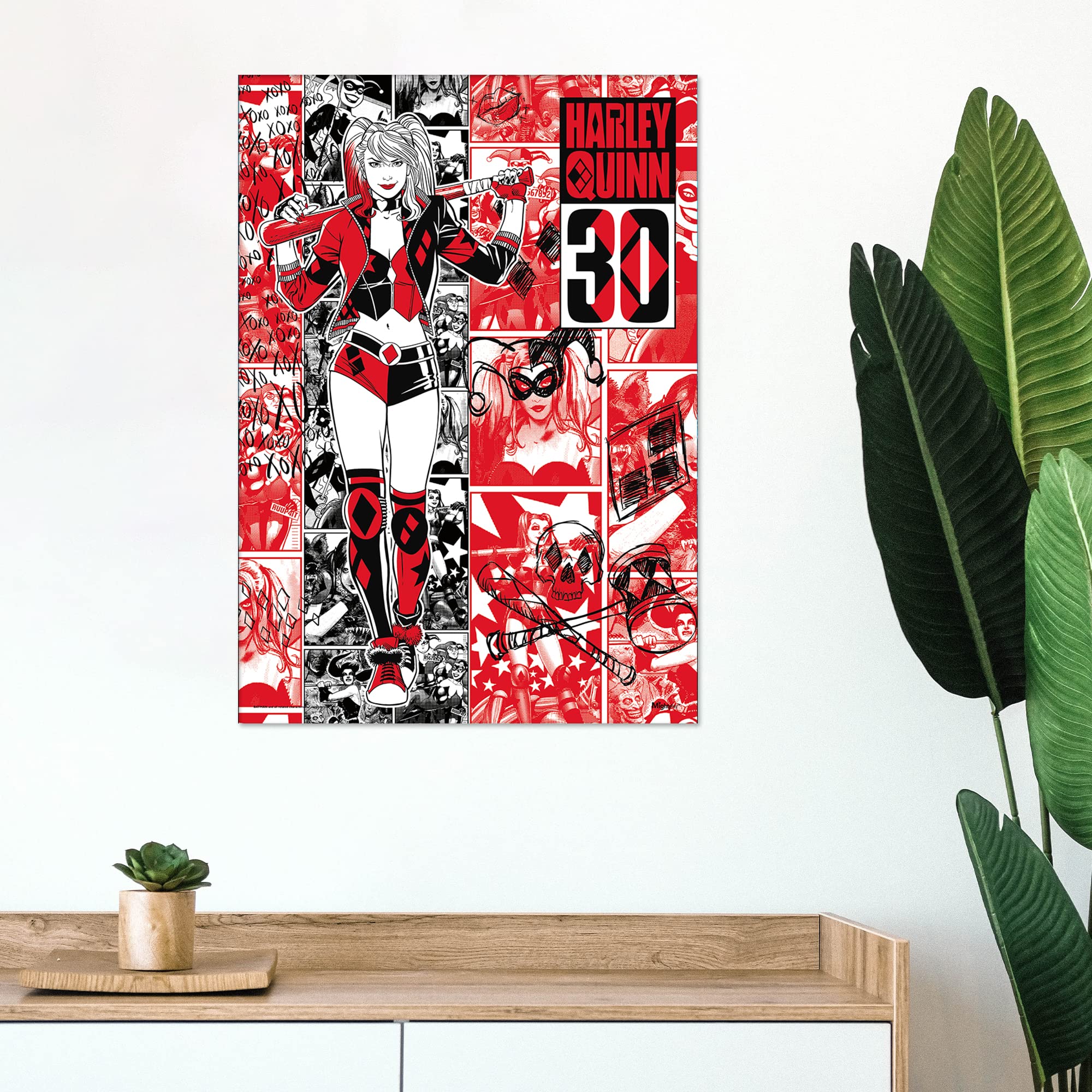 Mightyprint Dc Comics - Harley Quinn'S 30Th Anniversary - Durable 17    X 24 Wall Art - Not Made Of Paper - Officially Licensed