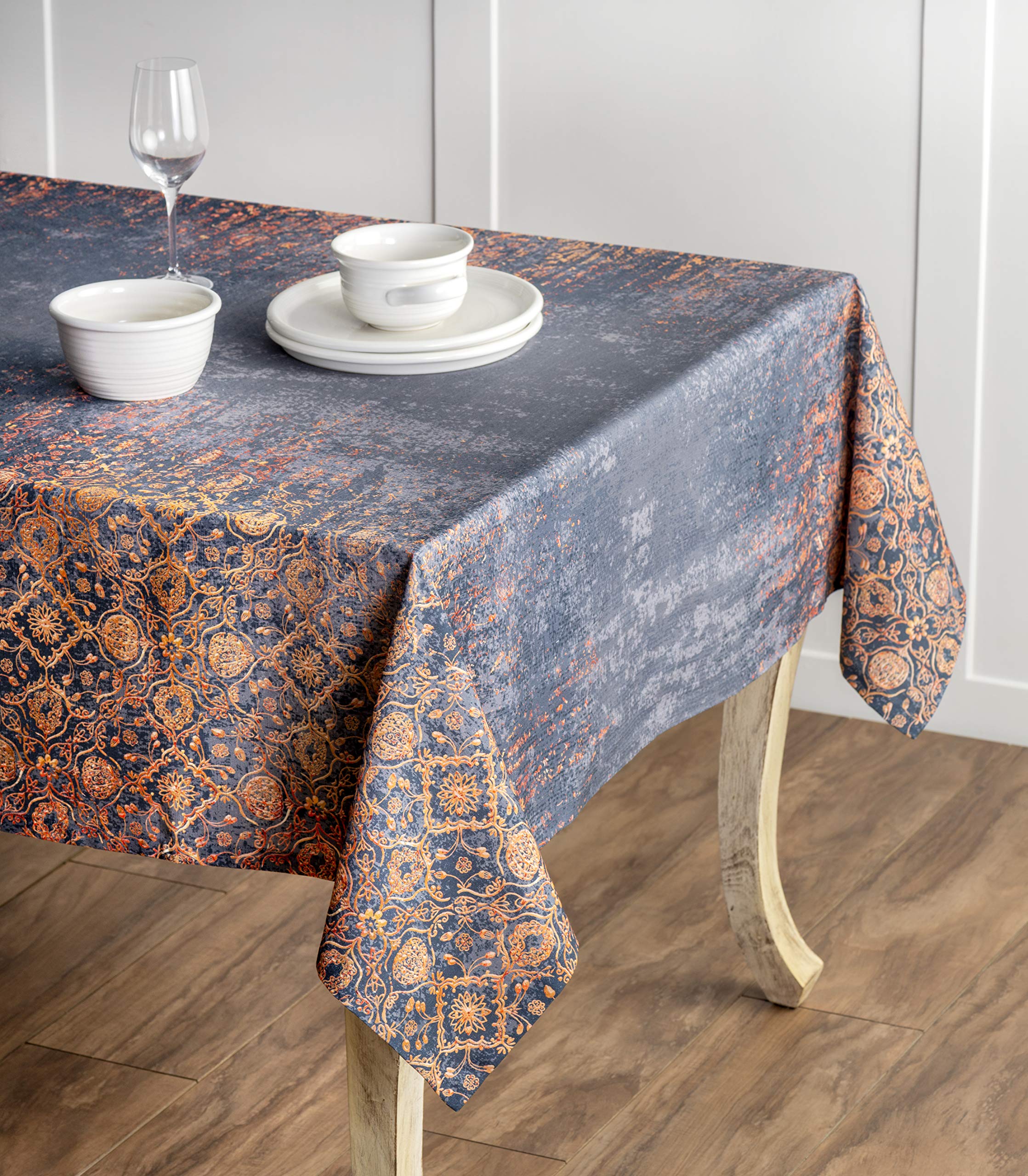 Maison D' Hermine 100% Cotton Table Cover - 54''X72'' Rectangle Decorative Tablecloth - Washable Tablecloths For Dining, Home, F