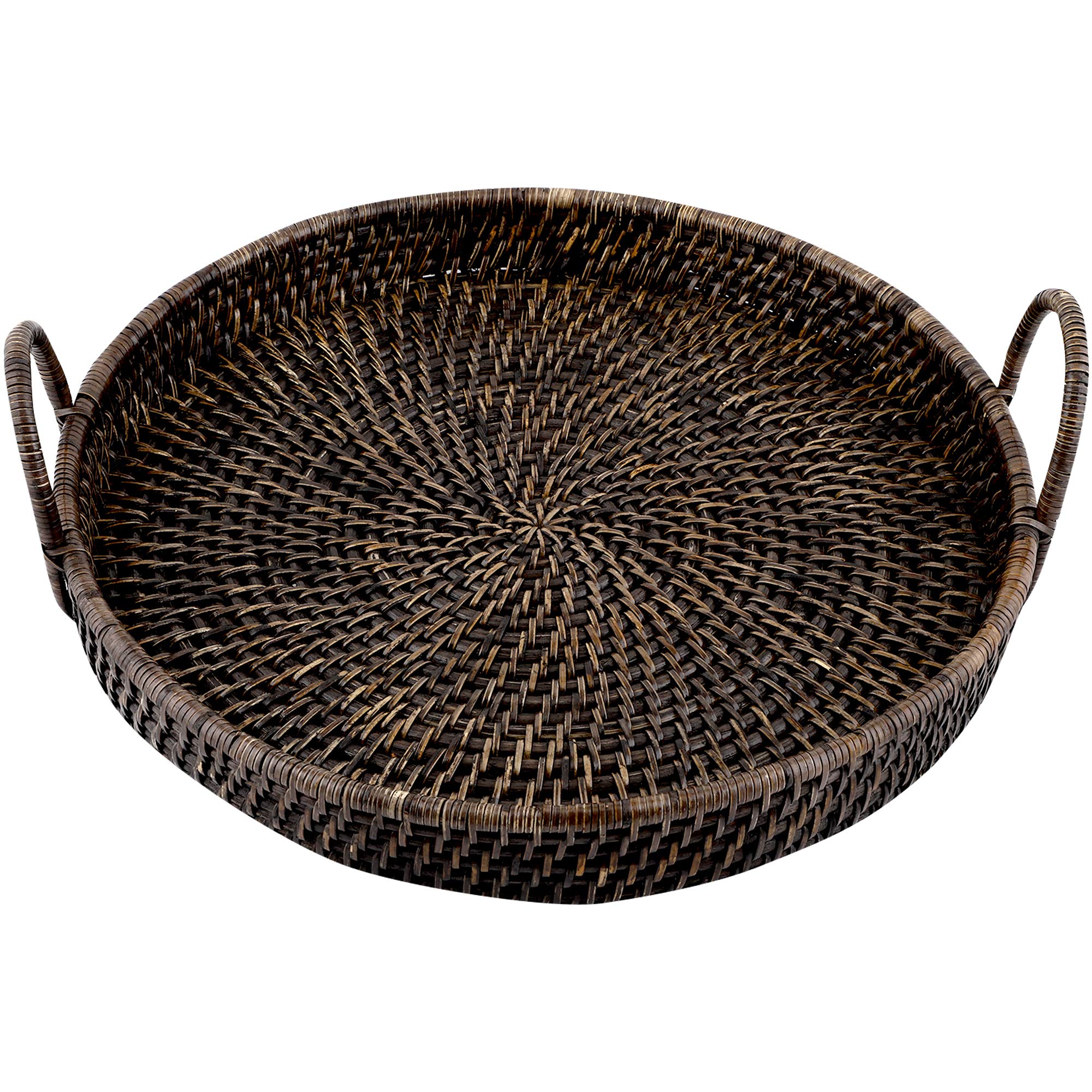 AKWAY Wicker Serving Tray Wooden Serving Tray for Home | Dining Table Decorative Trays | Serving Tray for Party Guests | Rectang