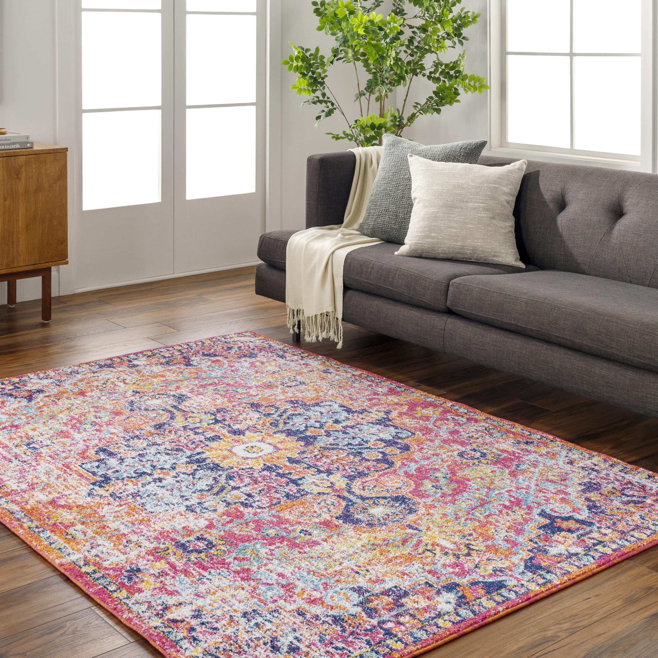 Livabliss Odelia Vintage Bohemian Area Rug,9 x 126,Pink/Orange