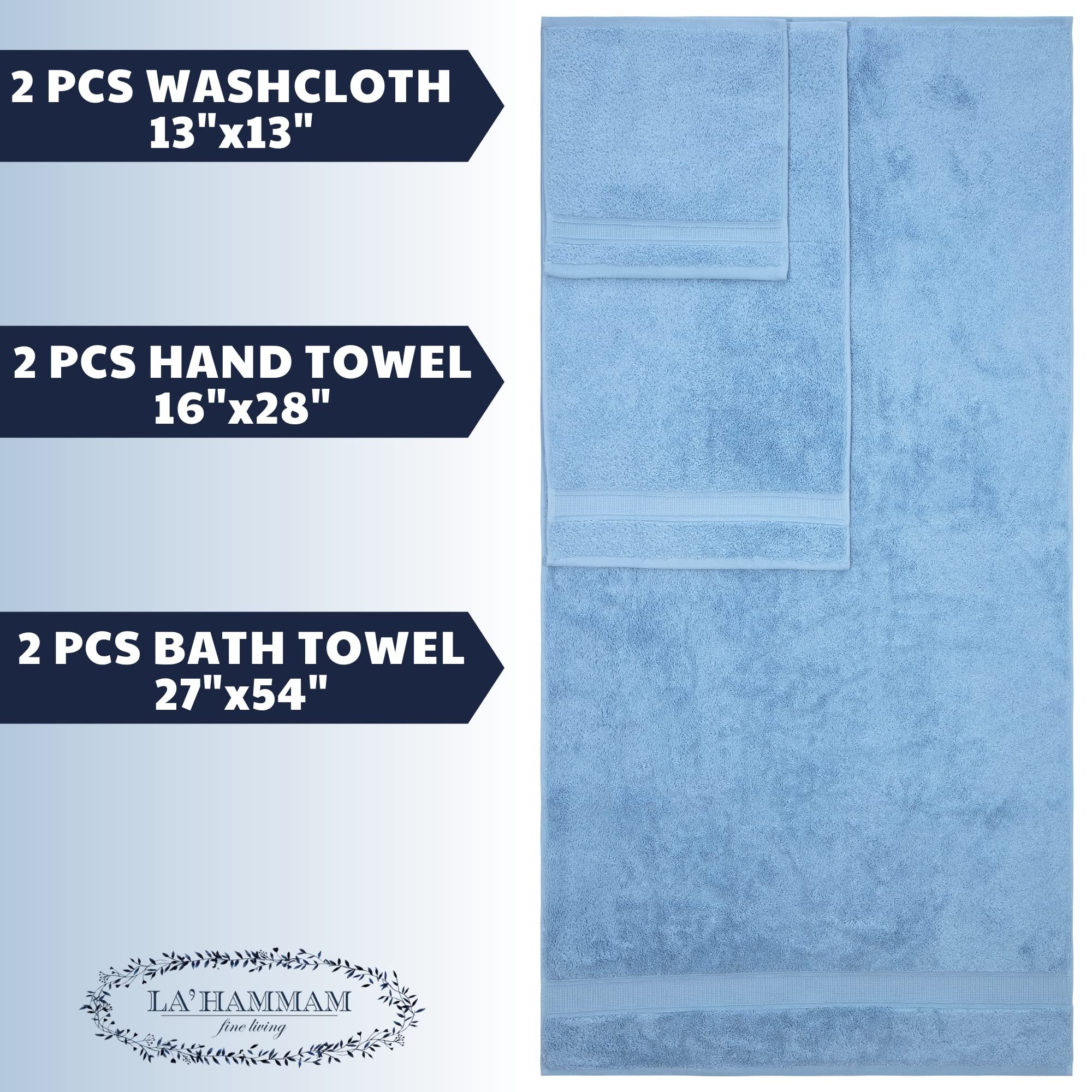 Personalized Towels, Hotel & Spa Quality, Super Soft, Highly Absorbent, Bathroom Sets, 100% Cotton Monogrammed Towels 6 Piece To