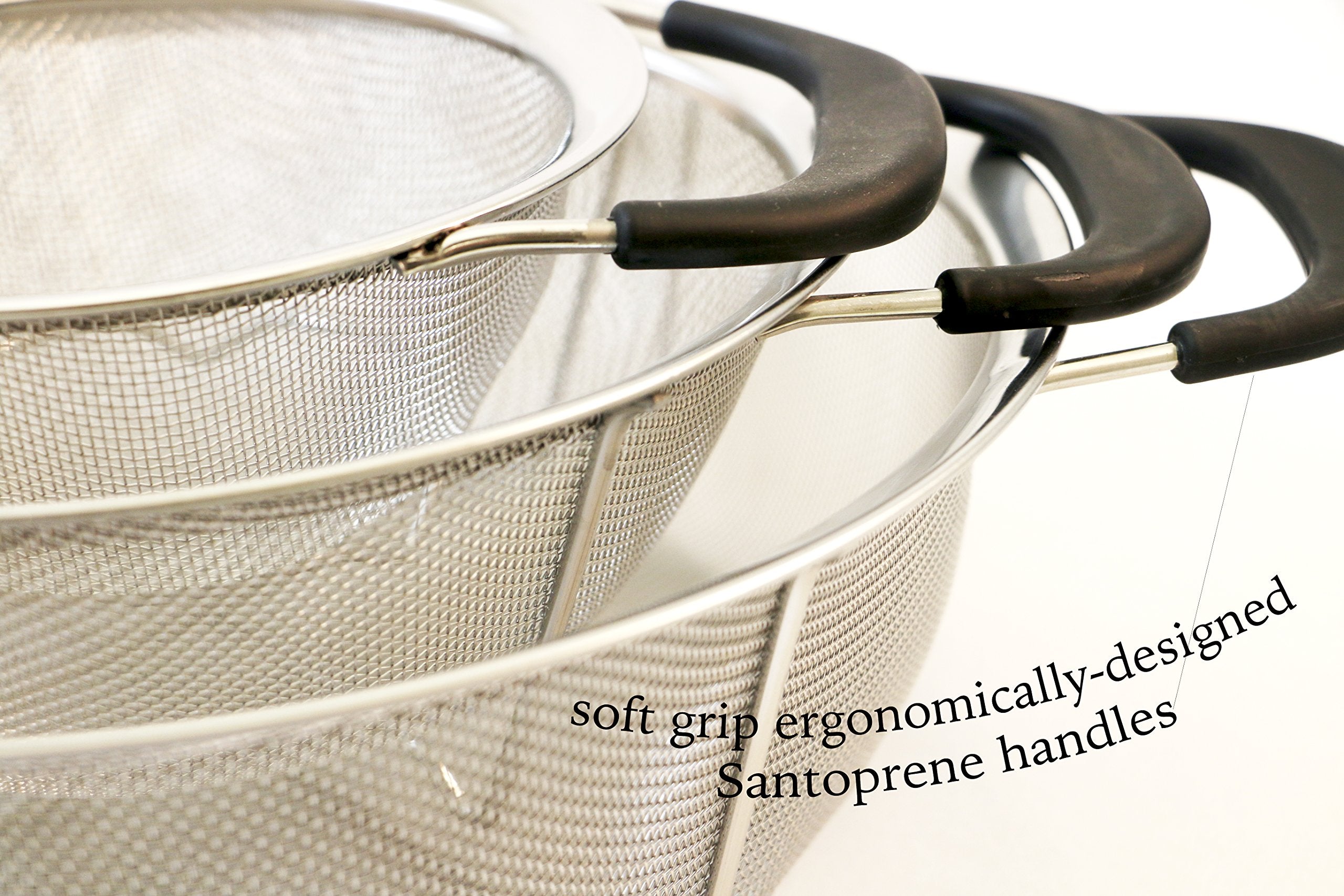 Excelsteel Heavy Gauge Mesh Colander With Santopreme Handles, 11-1/4-Inch