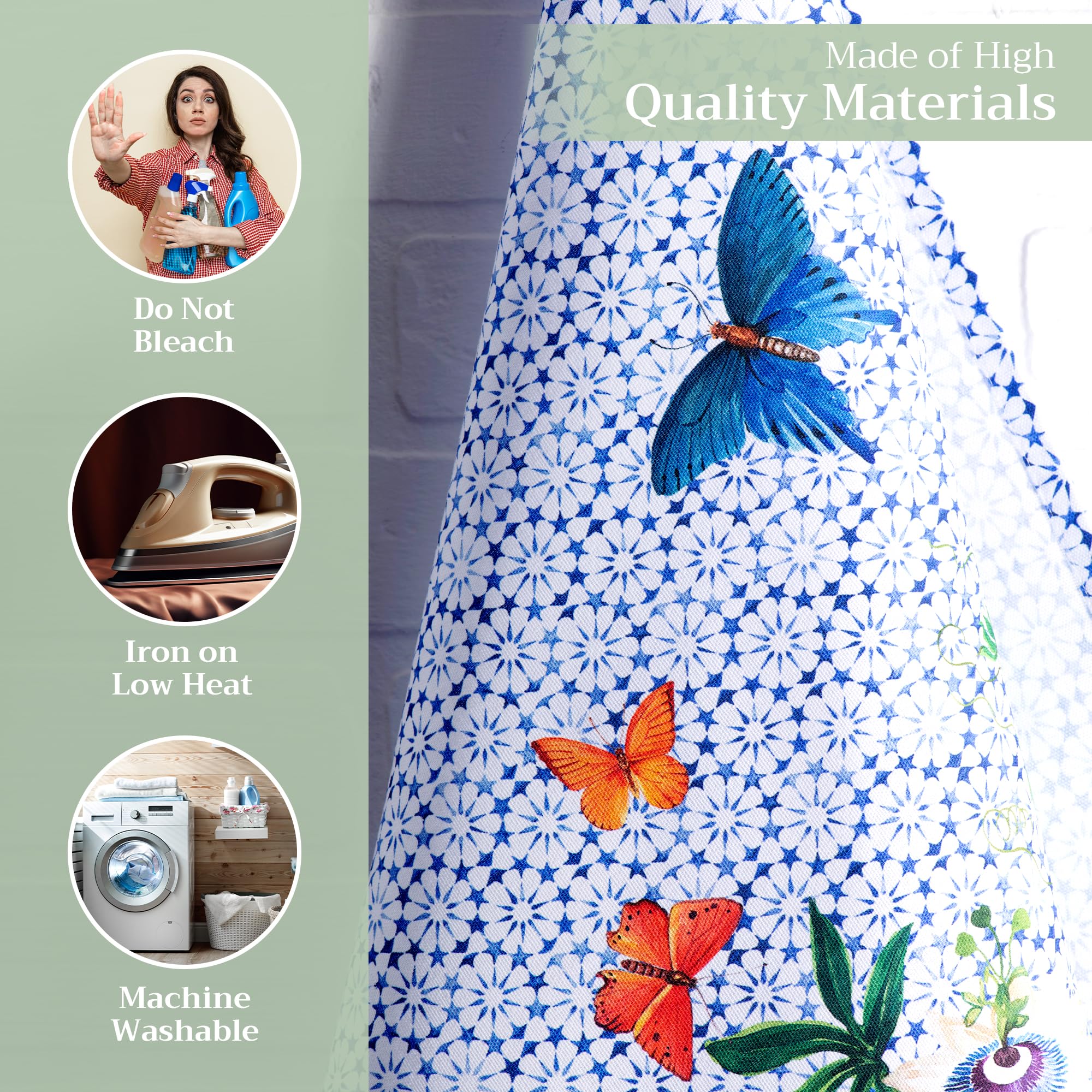 Maison d' Hermine Kitchen Towel 100% Cotton Set of 3 Kitchentowels Tea Towels for Gifts  Table Cleaning  Dining  Buffet Parties & Wedding Use  Passiflora - Spring/Summer