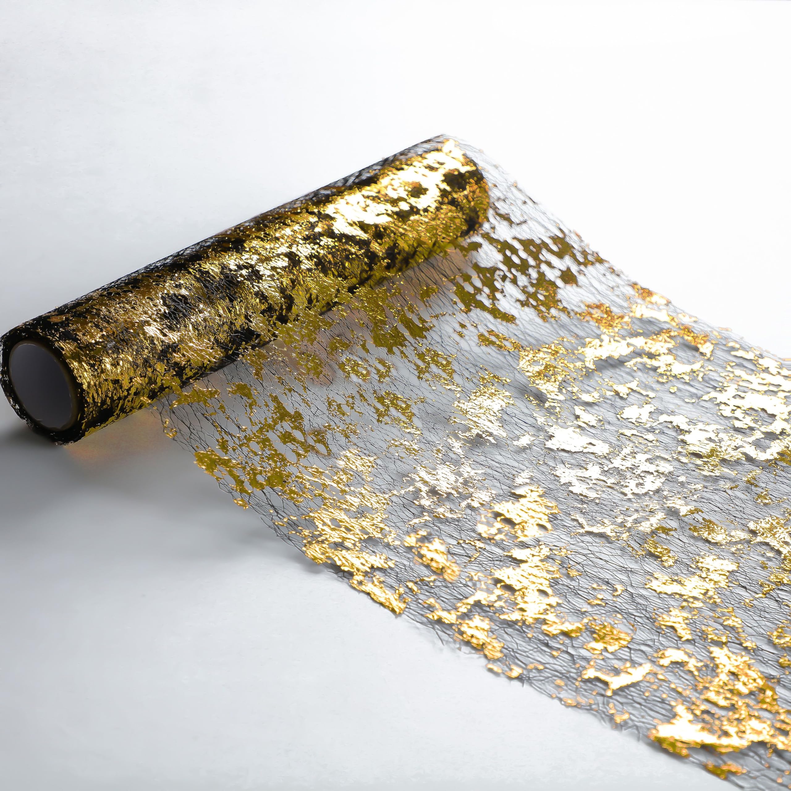 Snowkingdom 2 Pcs Black And Gold Table Runner 108 Inch X2 Sparkly Golden Metallic Table Centerpieces Foil Runners Decorations Gl