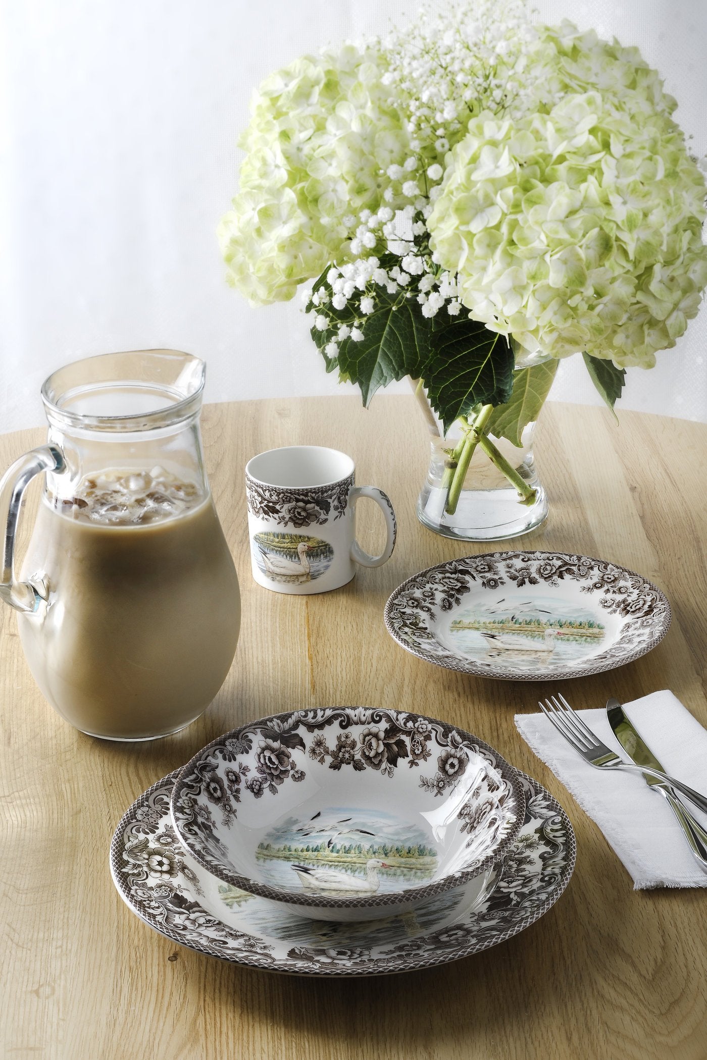 Spode Woodland Ascot Cereal Bowl, Snow Goose, 8    | Perfect For Oatmeal, Salads, And Desserts | Made In England From Fine Earth