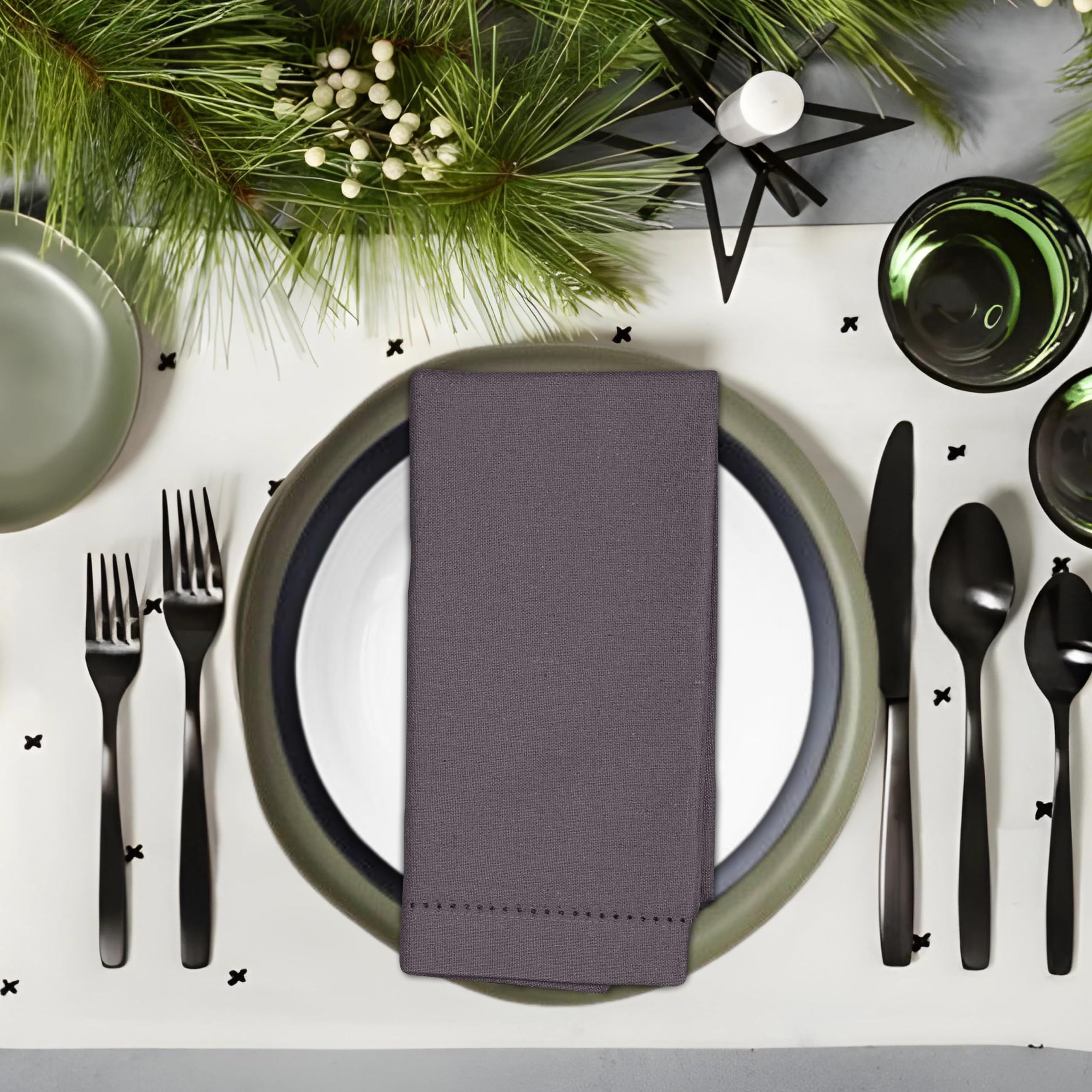 Cloth Napkins Set Of 12 Hemstitch, Cloth Napkins, Cloth Dinner Napkin For Christmas Decoration, Cotton Napkins Cloth Washable, F