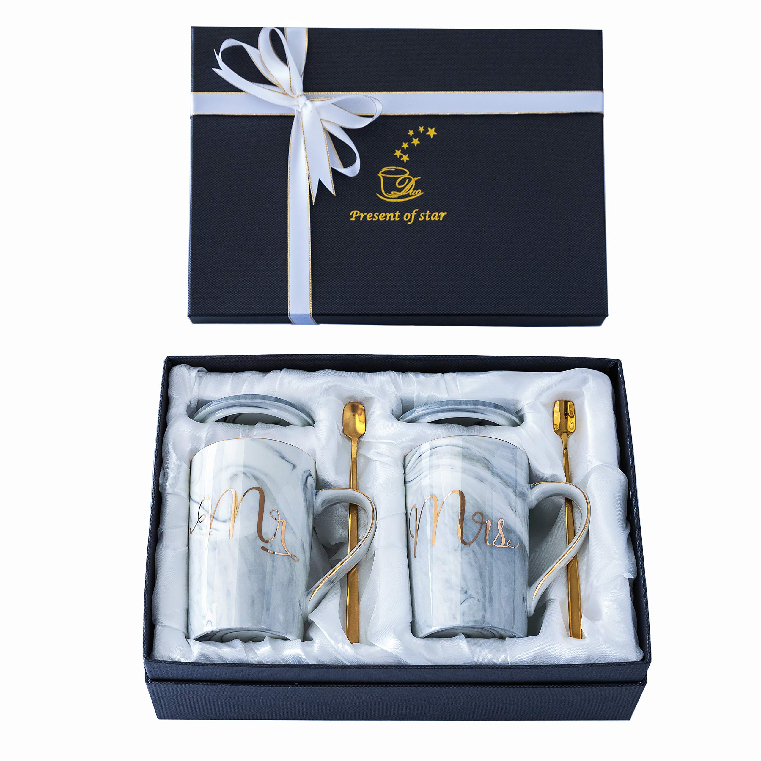 Jumway Mr and Mrs Coffee Mugs - Wedding Gifts - Mr and Mrs Mugs Set - for Bride and Groom - Gifts for Bridal Shower Engagement W