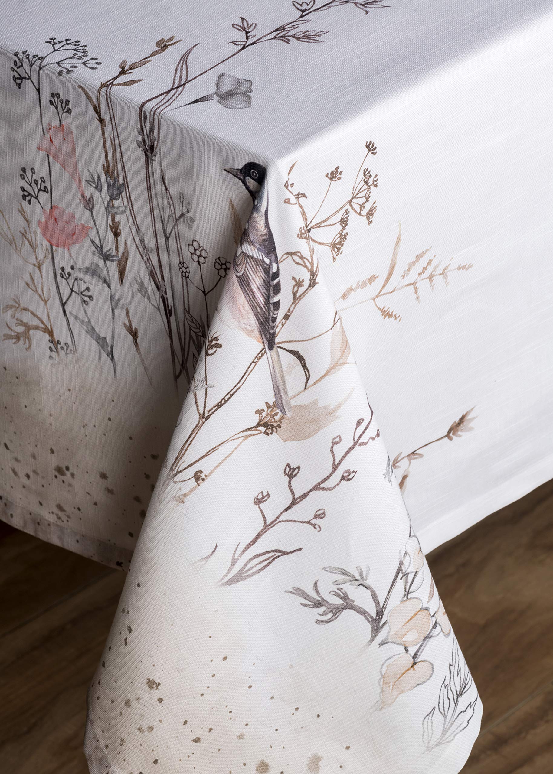 Maison D' Hermine Tablecloths 100% Cotton 60''X120'' Decorative Rectangle Tablecloth Washable Table Cover For Gifts, Holiday Din
