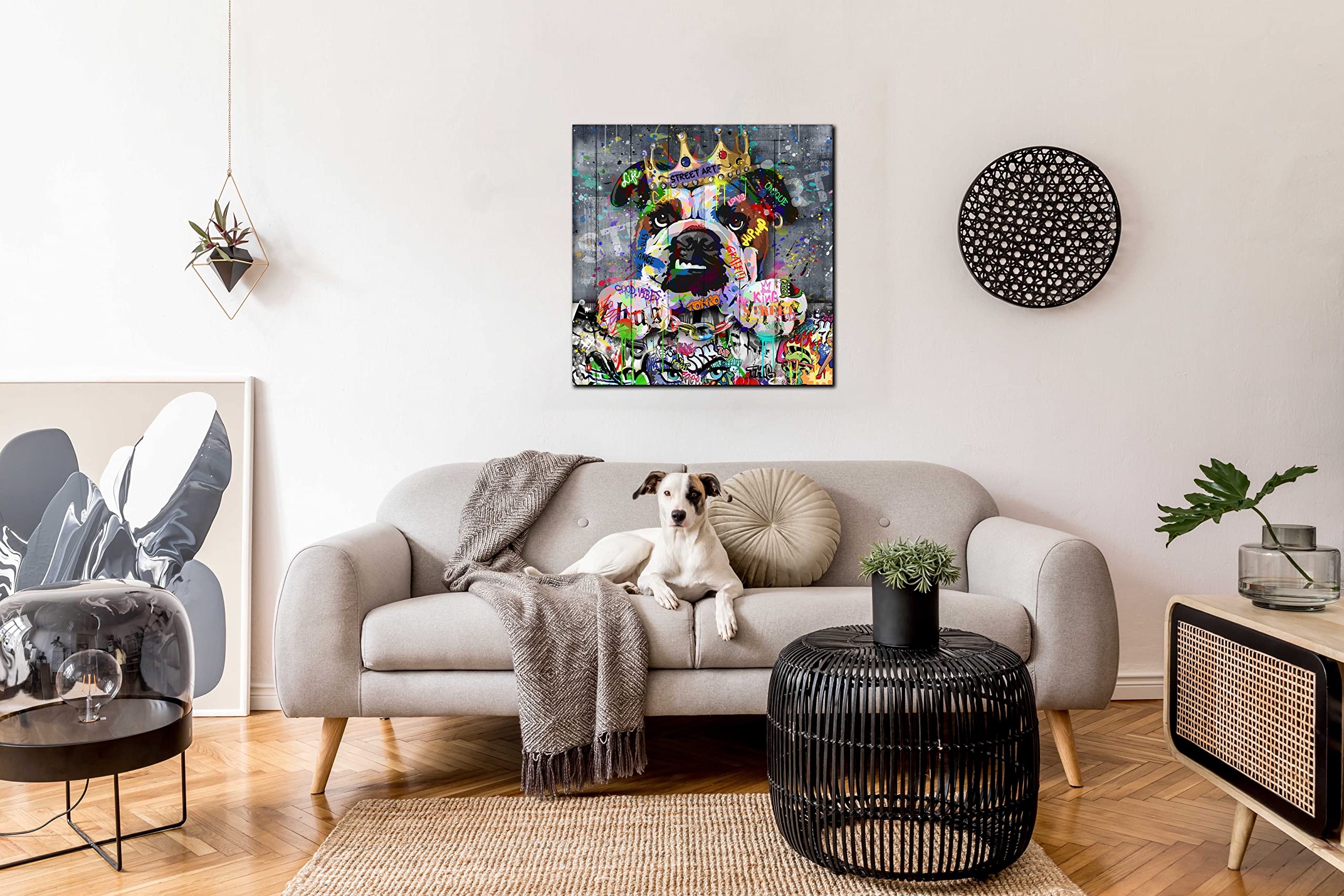 Banksy Wall-Art For Office - Framed Wall Art For Living Room - Large Abstract Wall Decor Ready To Hang Size 30''X 30''