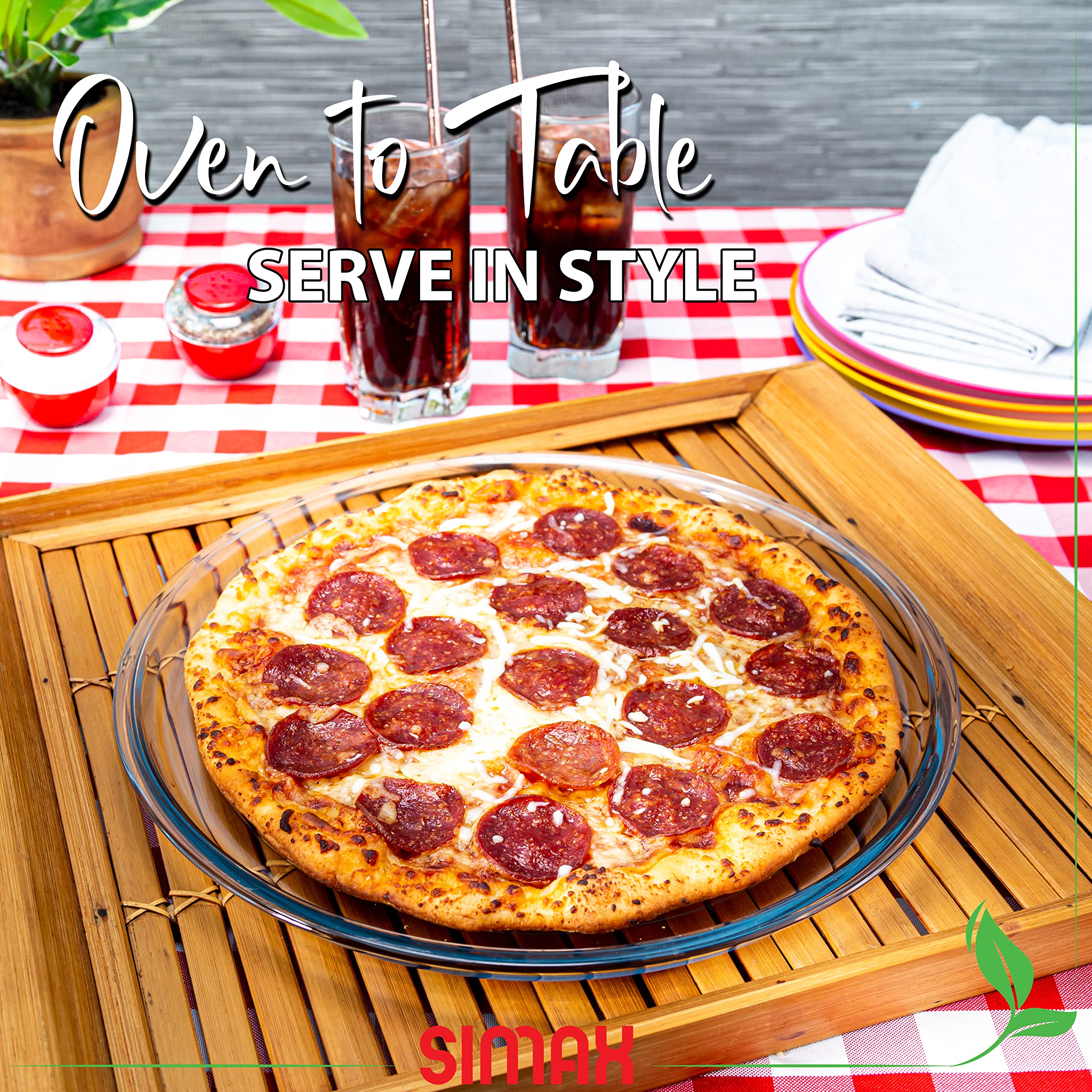 Simax Glass Pizza Pan For Oven, Borosilicate Glass Pizza Tray For Oven, 12.5 Inch Pizza Pans, Pizza Plates, Pizza Tray Oven Pan,
