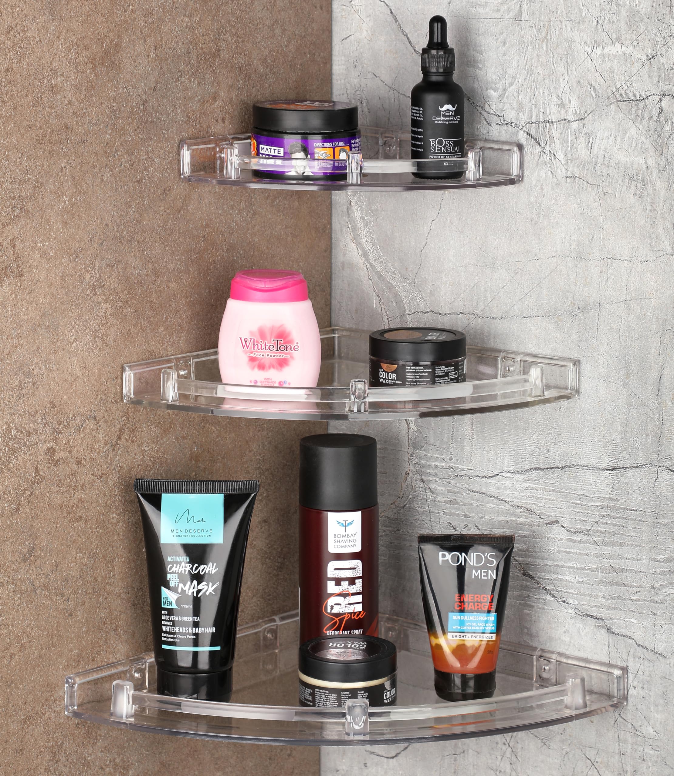 Istar Plastic Wall Mounted Corner Shelf For Bathroom Multipurpose Bathroom Accessories Organizer Shelves (6 Inch, 8 Inch, 10 Inc