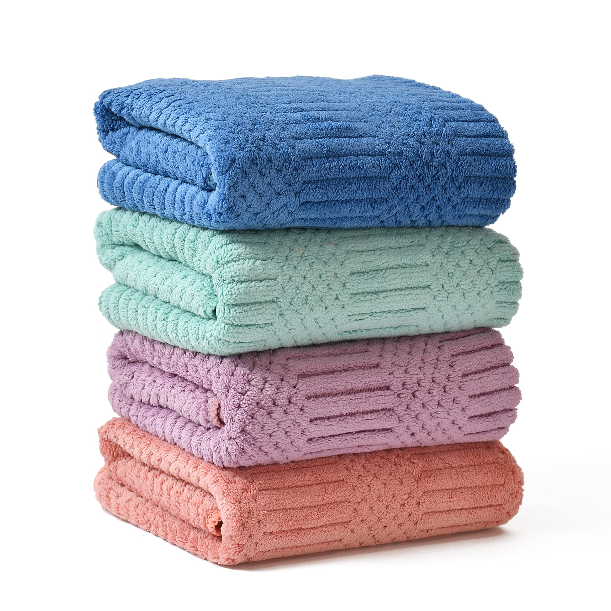 Urbanleaf Super Soft Microfiber Hand Towels, Gym & Workout Towels (4 Pieces, Multi Colors), 400 Gsm