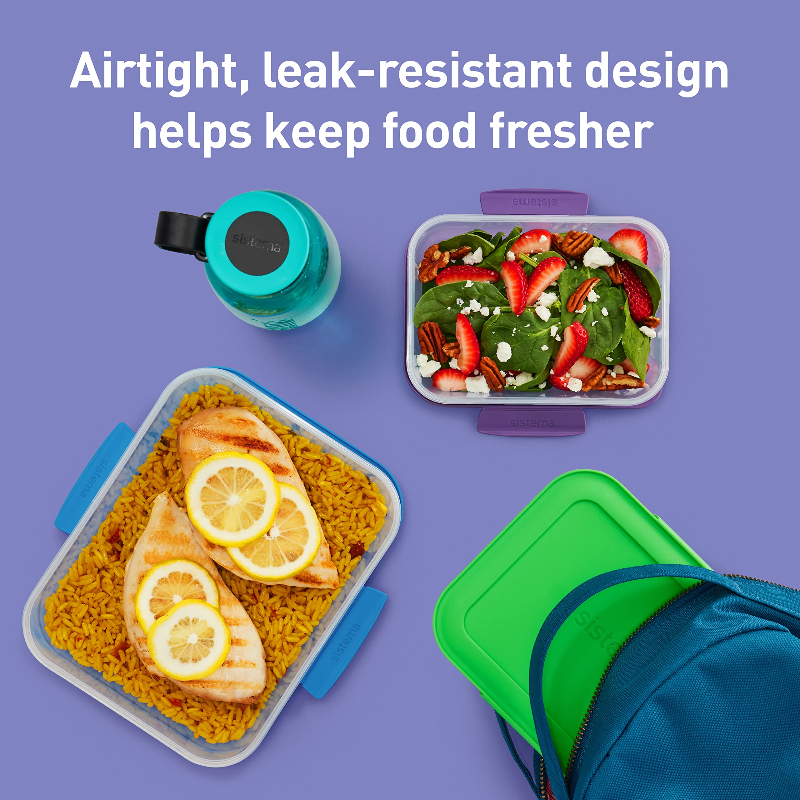 Sistema Nest It Food Storage Containers With Lids, Multicolor, (Pack Of 8)