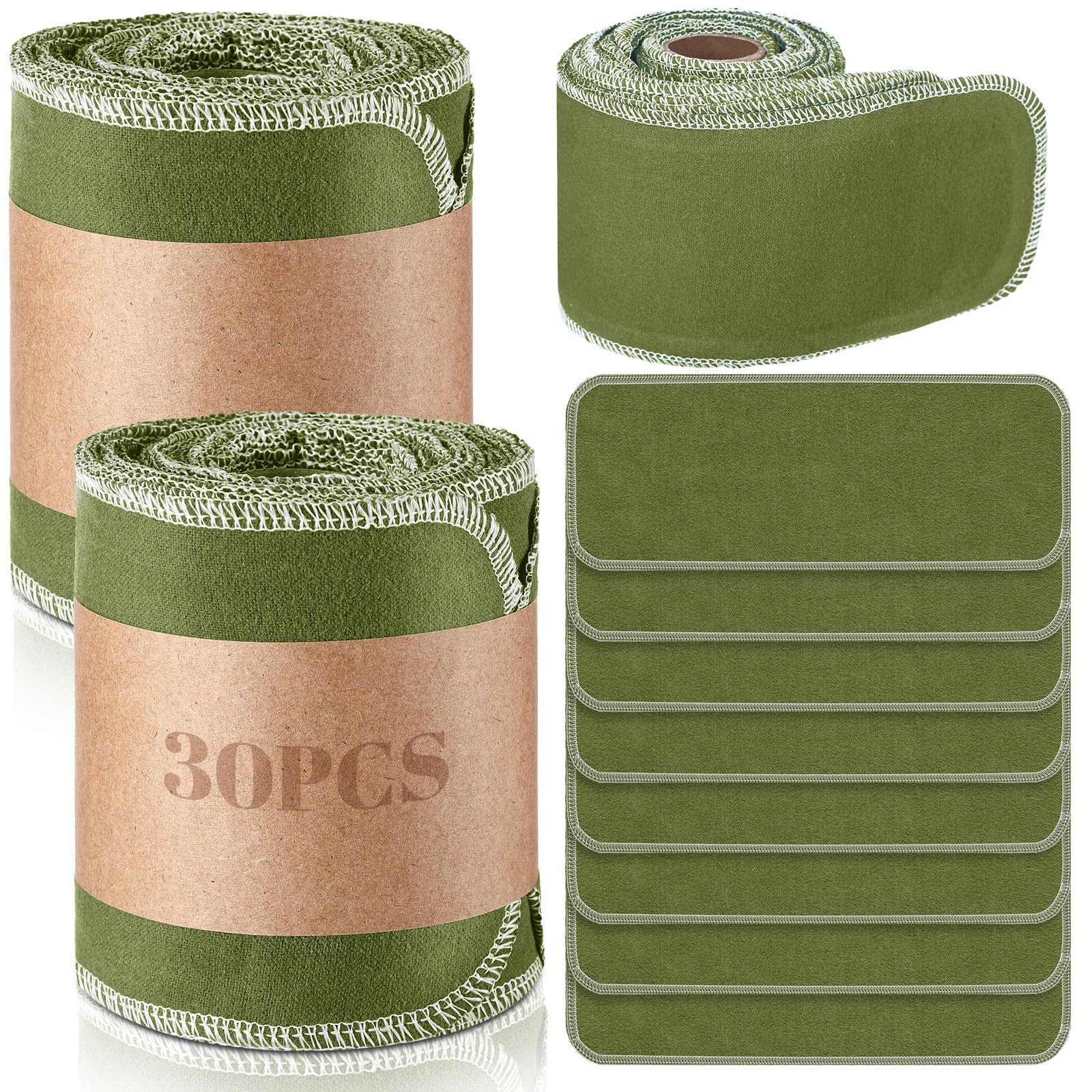 FuWeave 30 Pack Reusable Toilet Paper Towels Bidet Towels Reusable Washable Toilet Paper Bulk Paperless Rolls Cotton Treadmill F