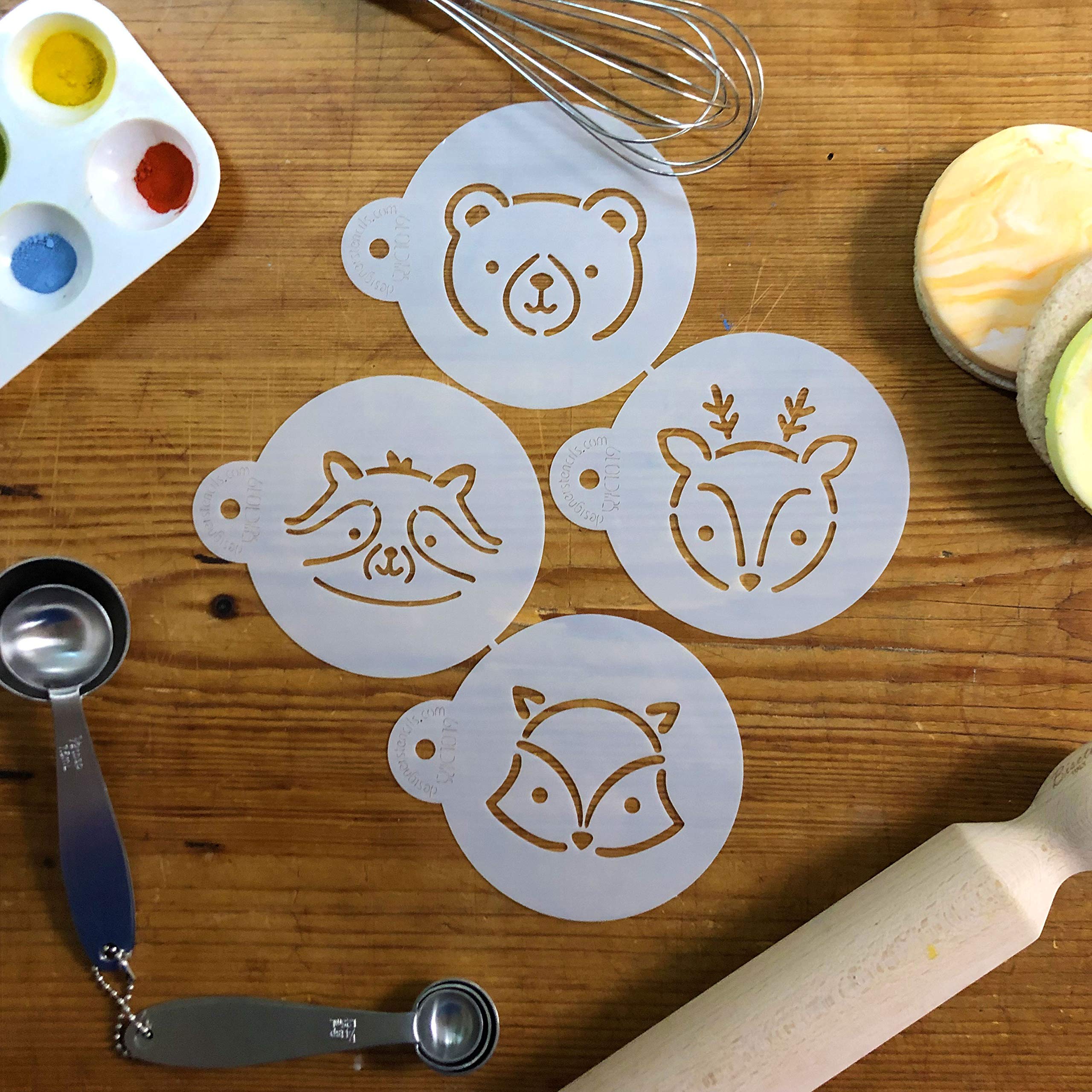 Large Baby Woodland Animals Cookie Stencil Set C1019 By Designer Stencils