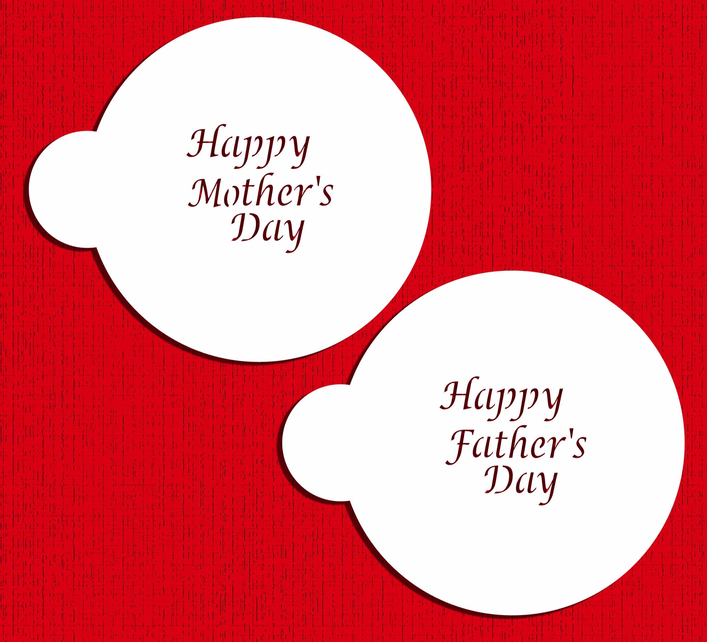 Designer Stencils Happy Mother'S And Father'S Day Cookie Stencil Set, Beige/Semi-Transparent
