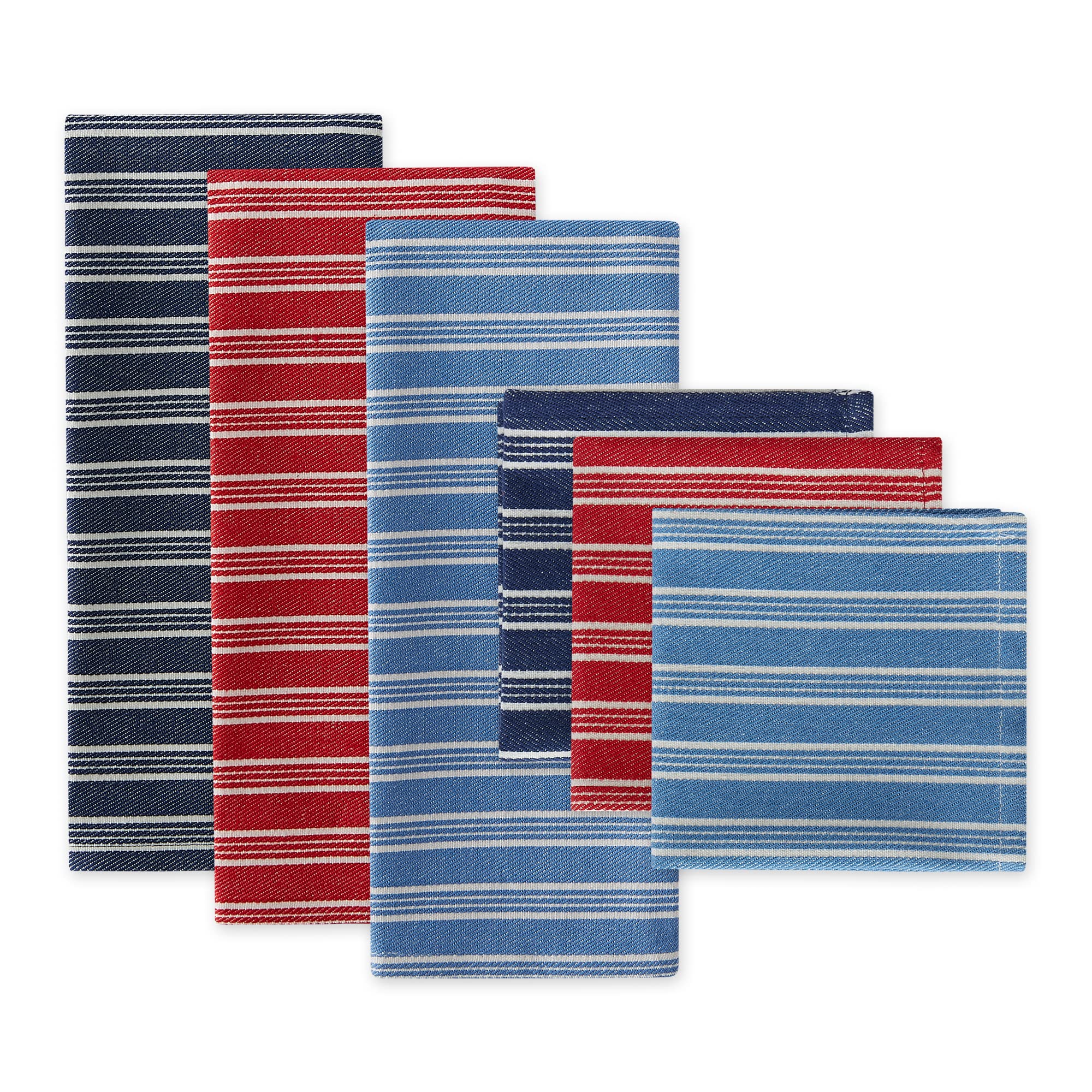 STARBOARD STRIPE HEAVYWEIGHT DISHTOWEL & DISHCLOTH SET/6