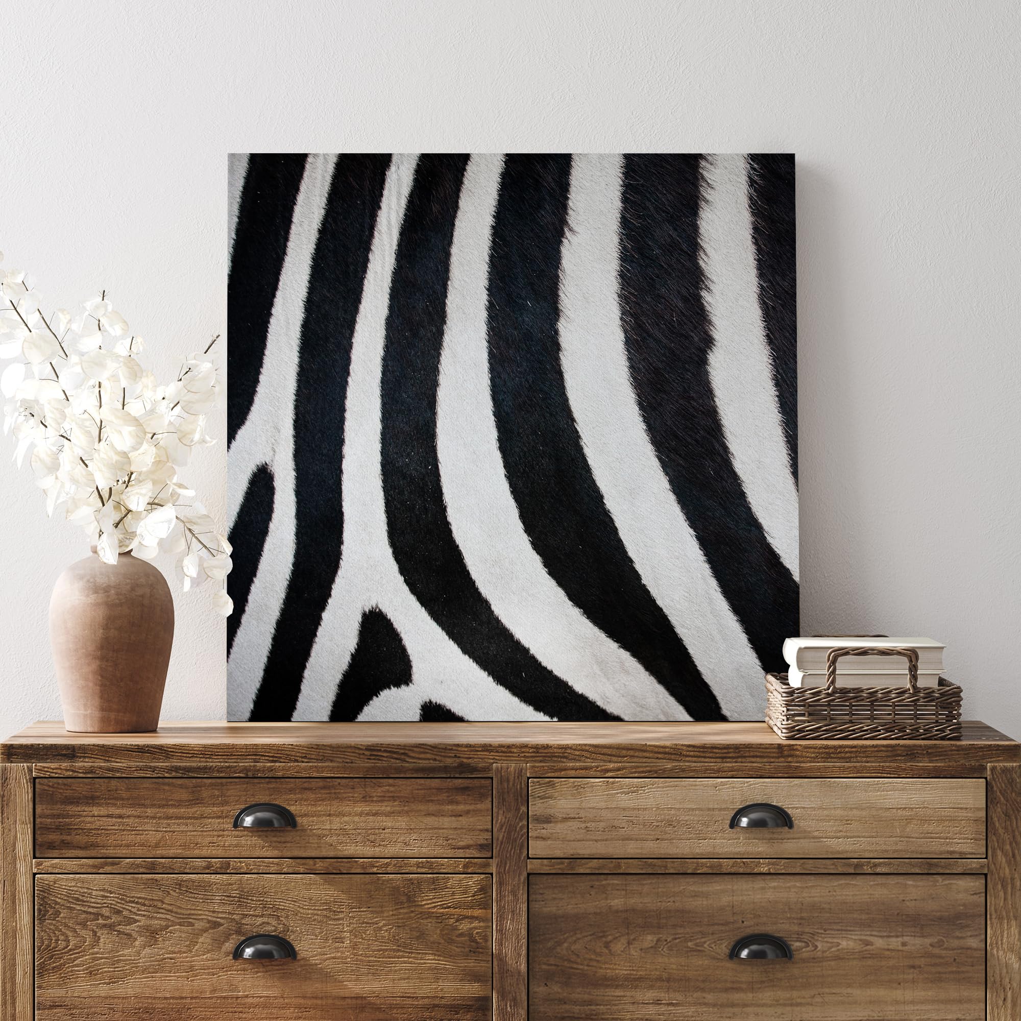 Wall26 - Canvas Prints Wall Art - Canvas Prints Wall Art - Zebra Fur/Skin Texture - 16''X16''