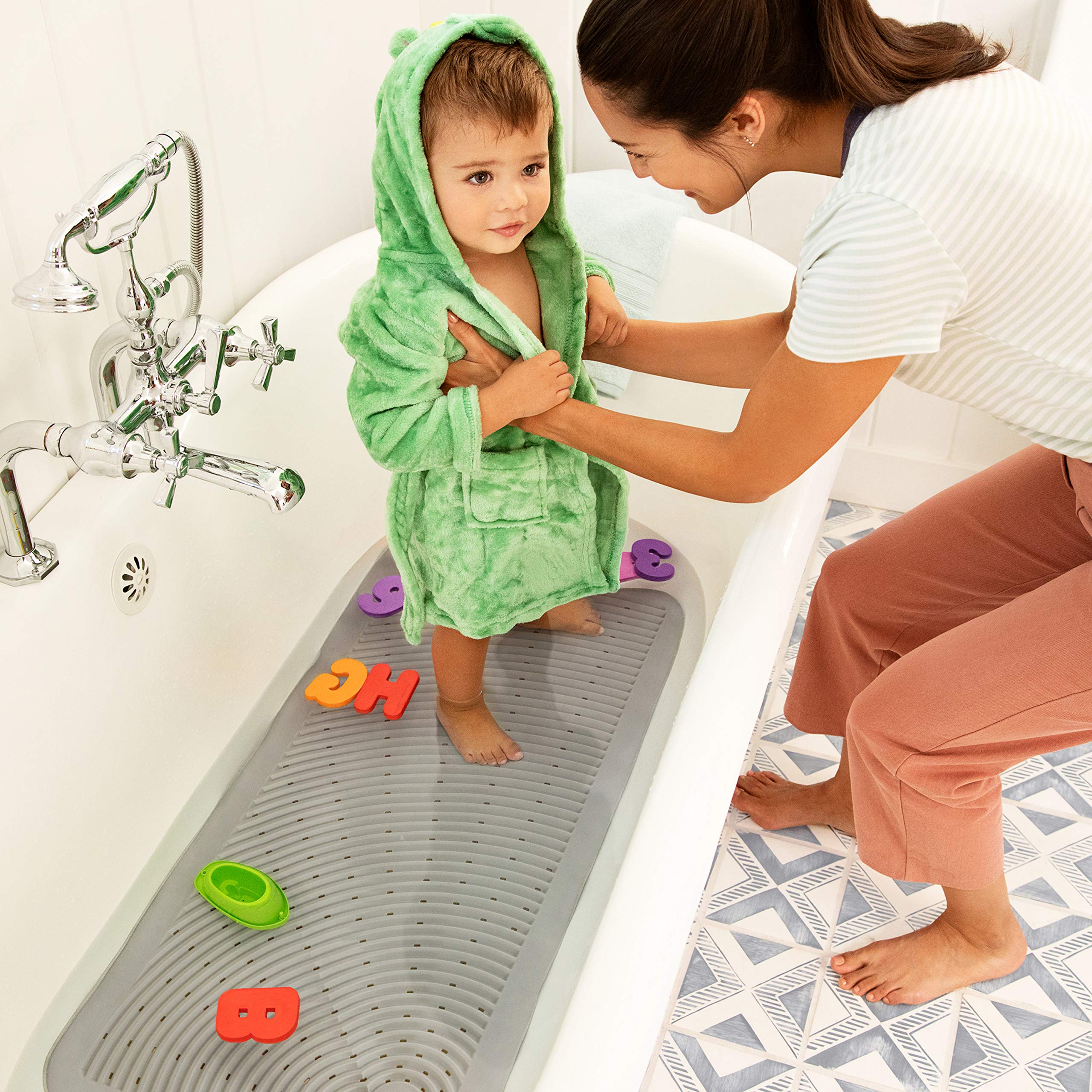 Munchkin? Soft Spot? Cushioned Bath Mat for Kids  Grey