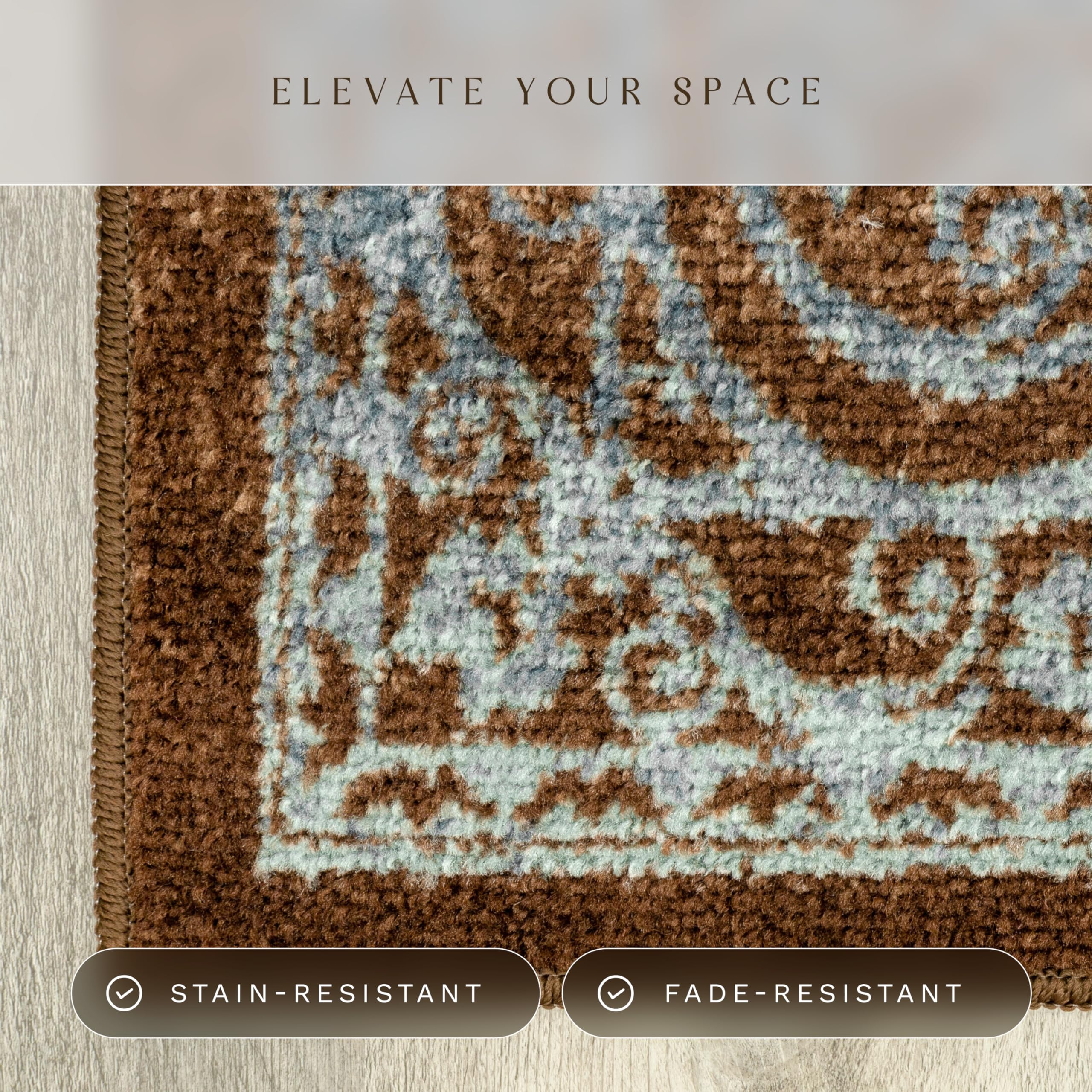 Maples Rugs Pelham Transitional Area Rugs - Made in USA - Washable, Non Slip, Pet-Friendly Mat for Bedroom, Office, and Entryway