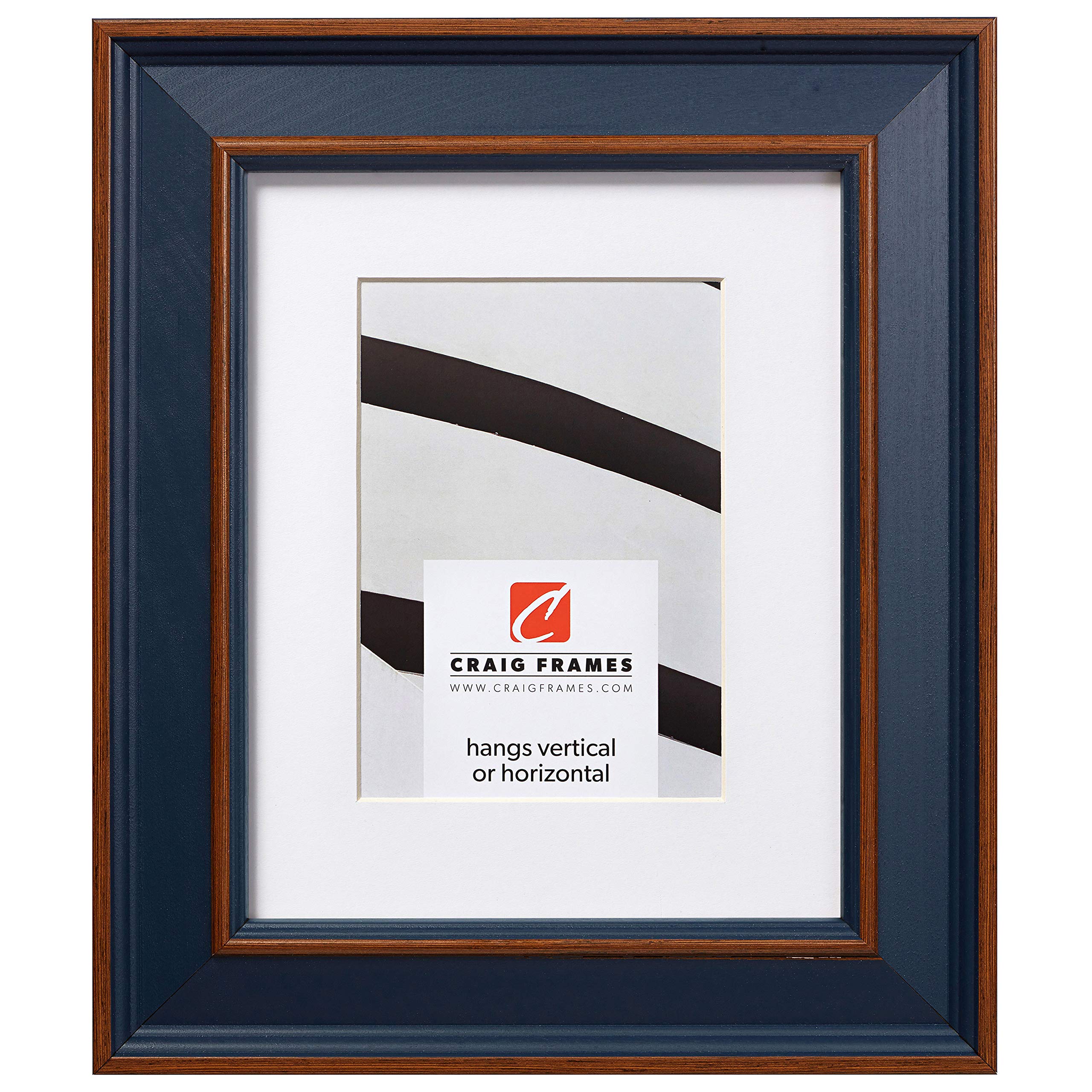 Craig Frames Country Estate, 20 x 24 Inch Blue Hardwood Picture Frame Matted to Display a 16 x 20 Inch Photo
