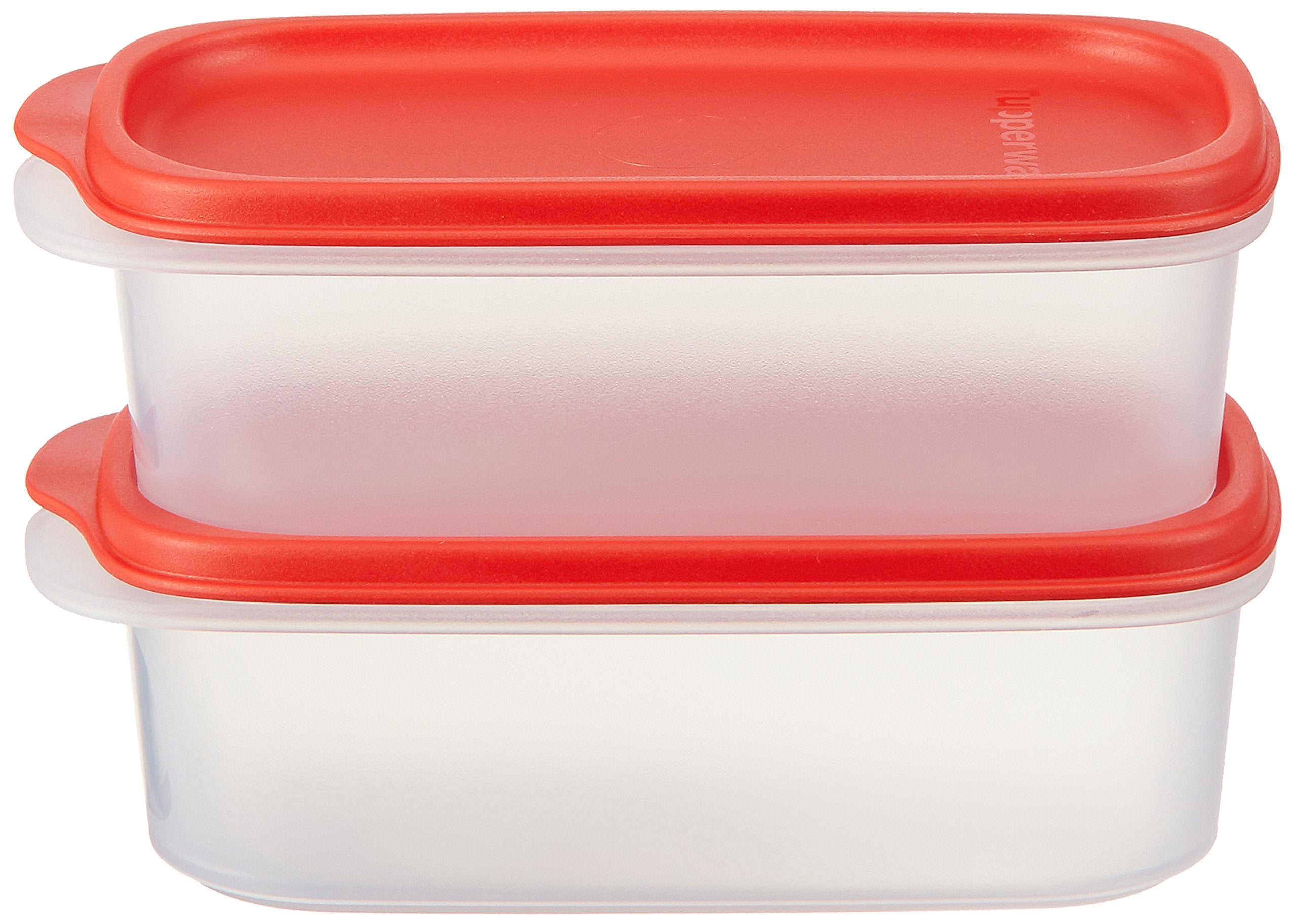Tupperware Plastic Smart Saver Storage Container Sets (2, 500 Ml), Red, Transparent