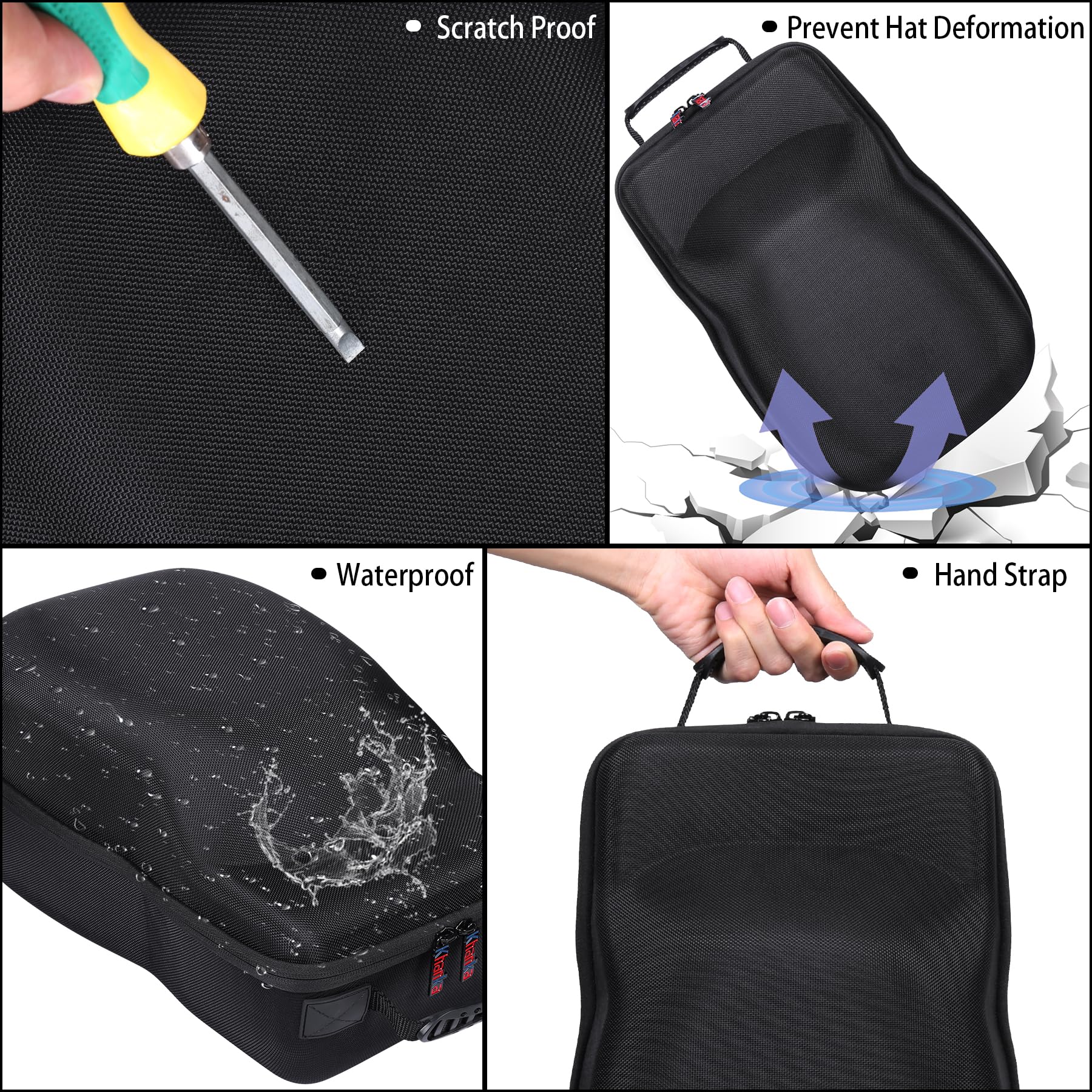Khanka Hard Storage Carrying Case Compatible With Baseball Caps This Organizer Holder Protects Up To 8 Hats (Grey)