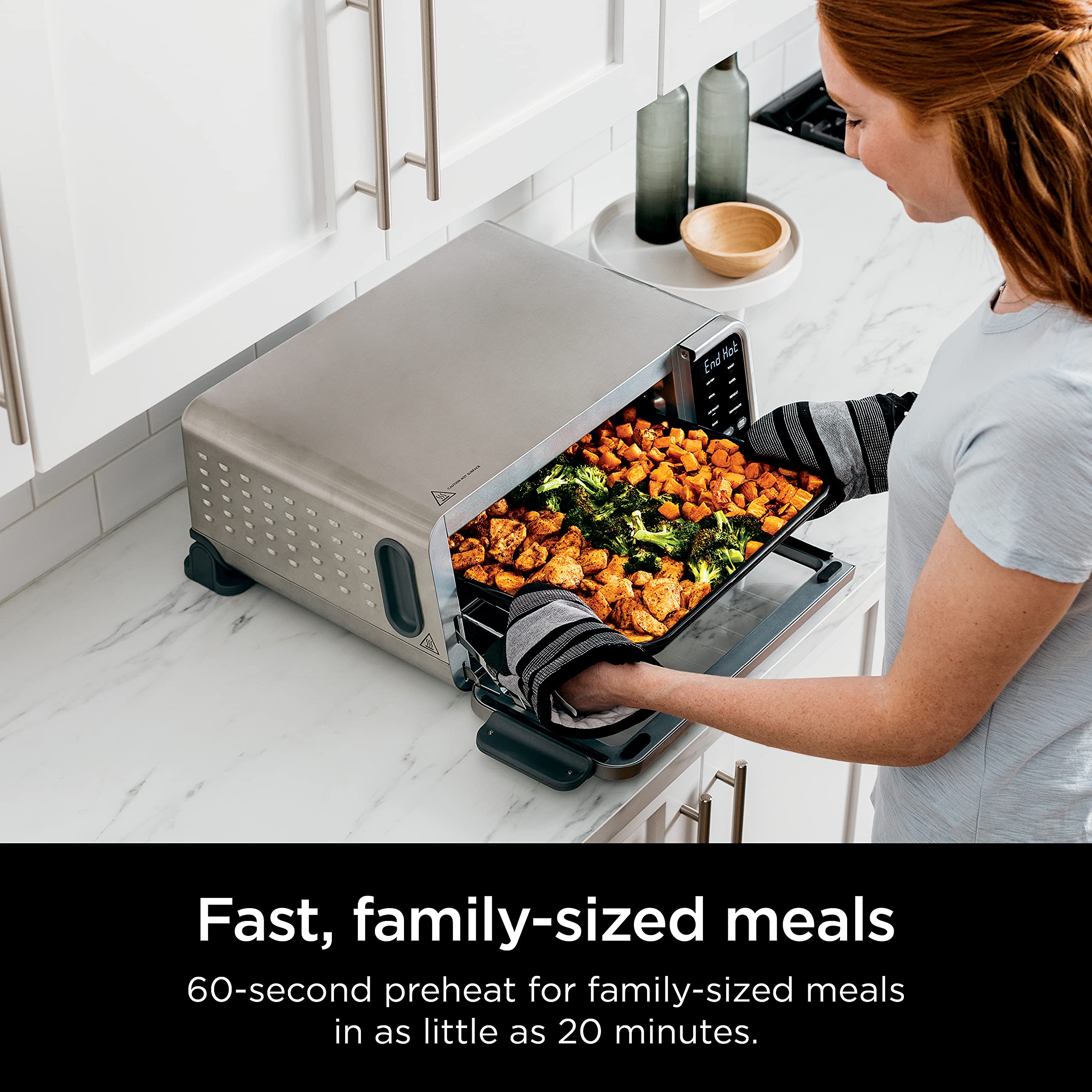 Ninja Sp201 Digital Air Fry Pro Countertop 8-In-1 Oven With Extended Height, Xl Capacity, Flip Up & Away Capability For Storage