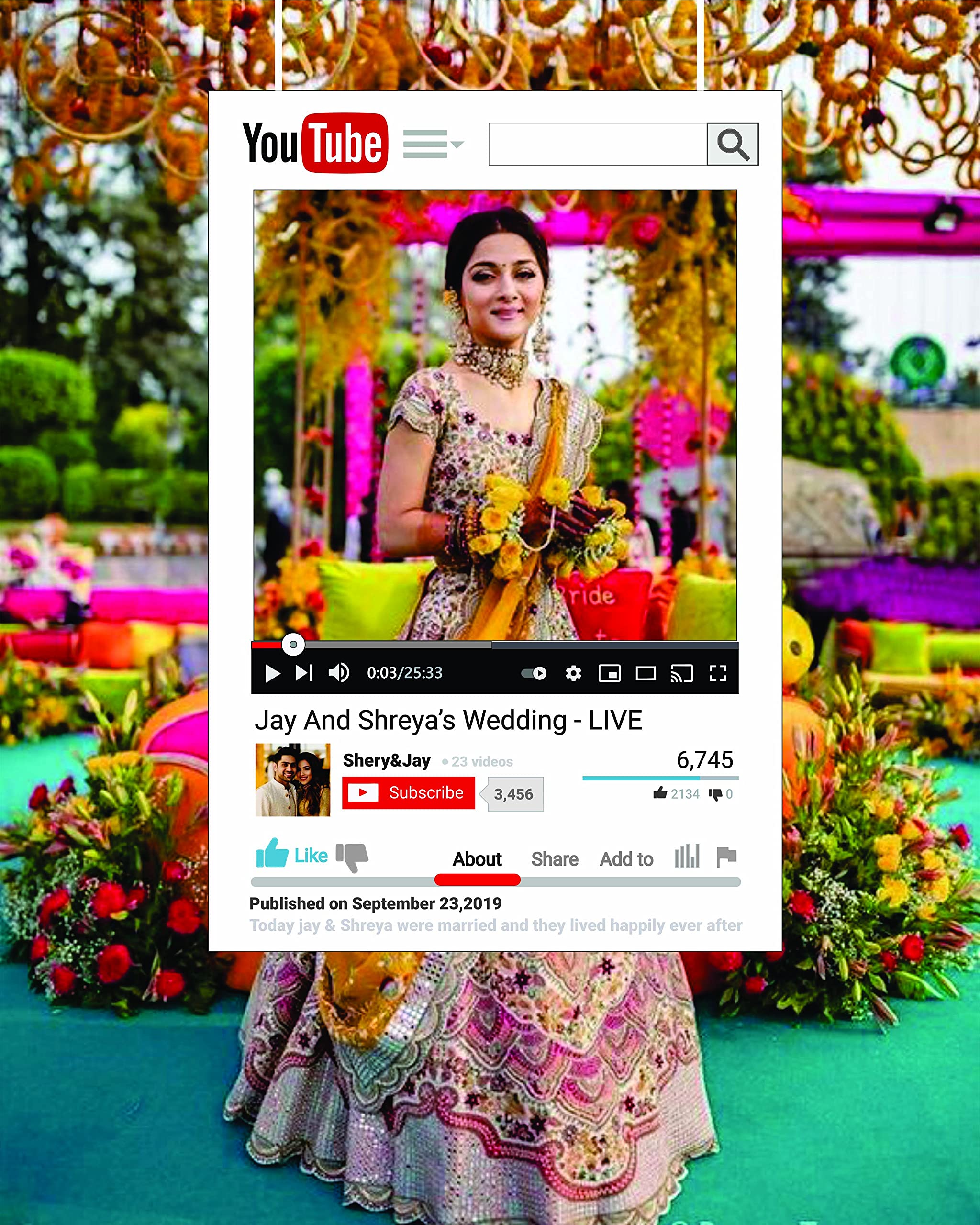 Wesurprise Social Media Photo Prop Frame, Photo Booth Props for Birthday, Wedding, Reception Function (YouTube)