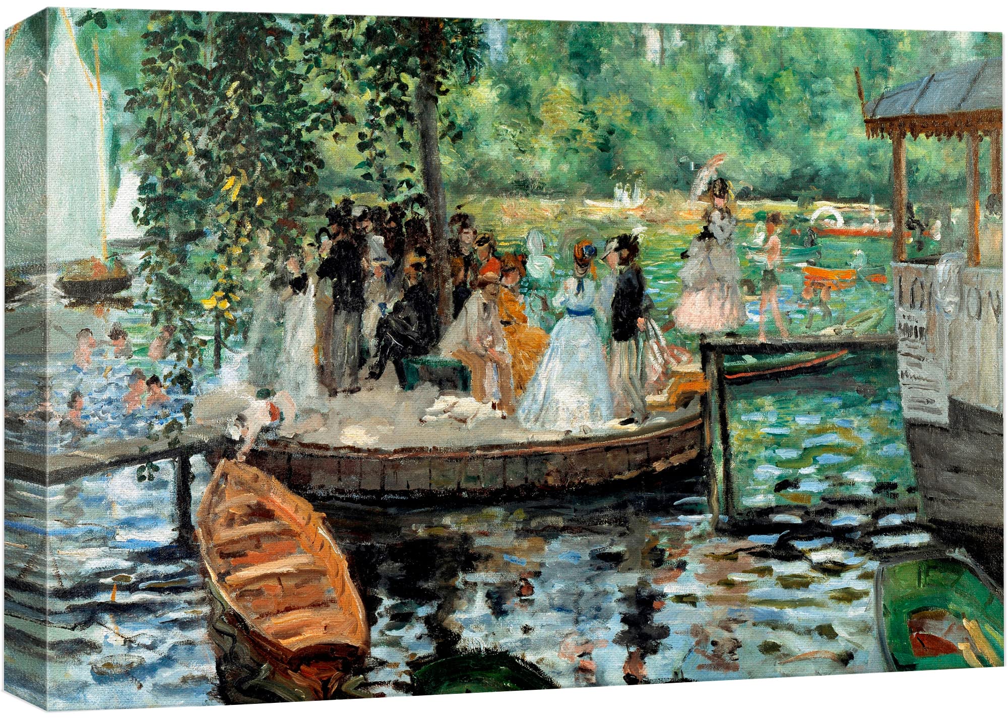 Wall26 - La Grenouillere By Pierre-Auguste Renoir - Canvas Print Wall Art Famous Oil Painting Reproduction - 16'' X 24''