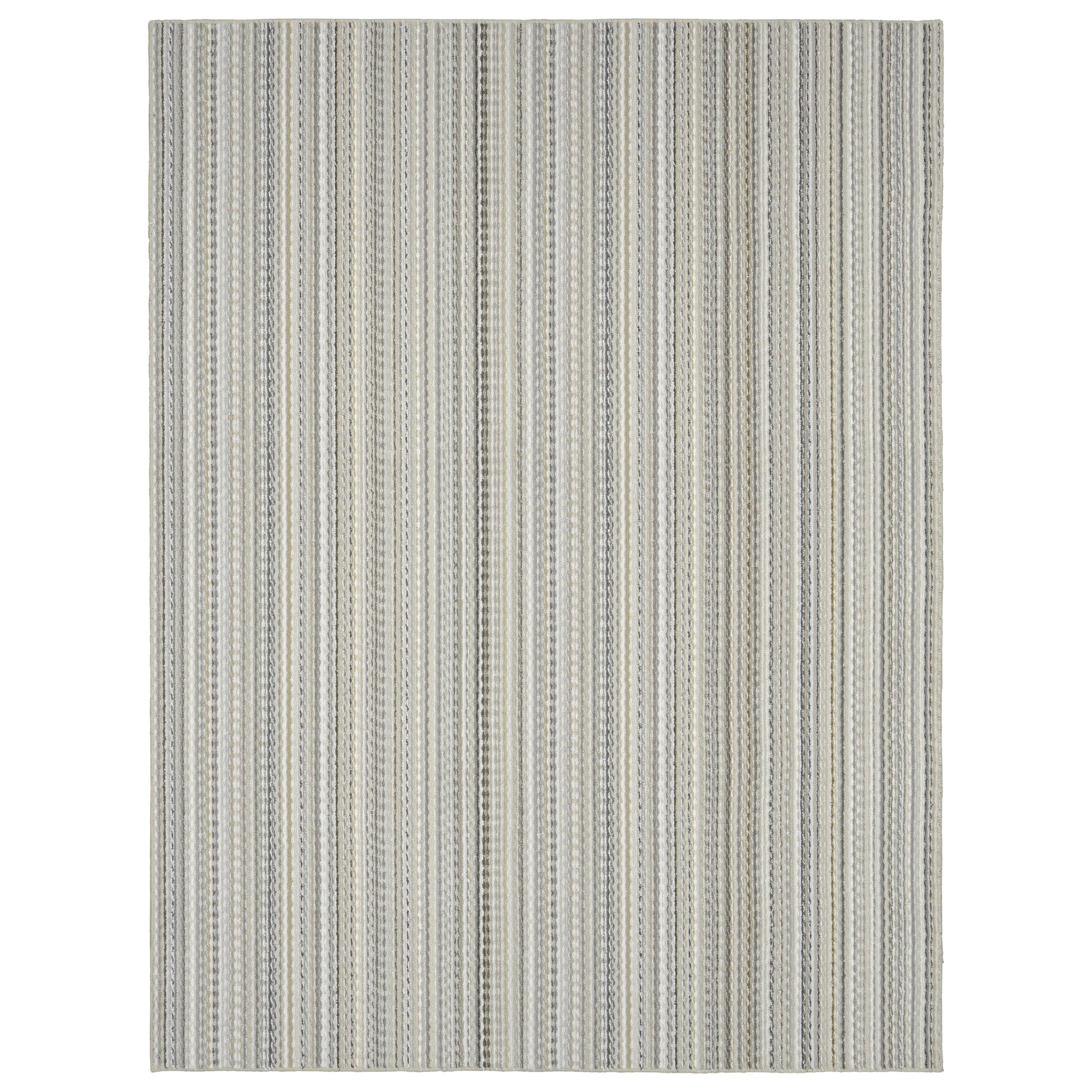 Garland Rug Carnival Stripe Assorted Earth Tone 7x12 Modern Stain Resistance Area Rug
