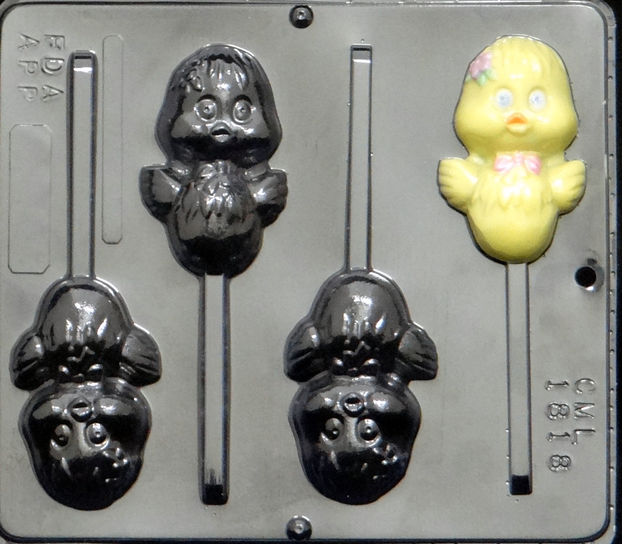 Chickie Lollipop Chocolate Candy Mold Easter 1818
