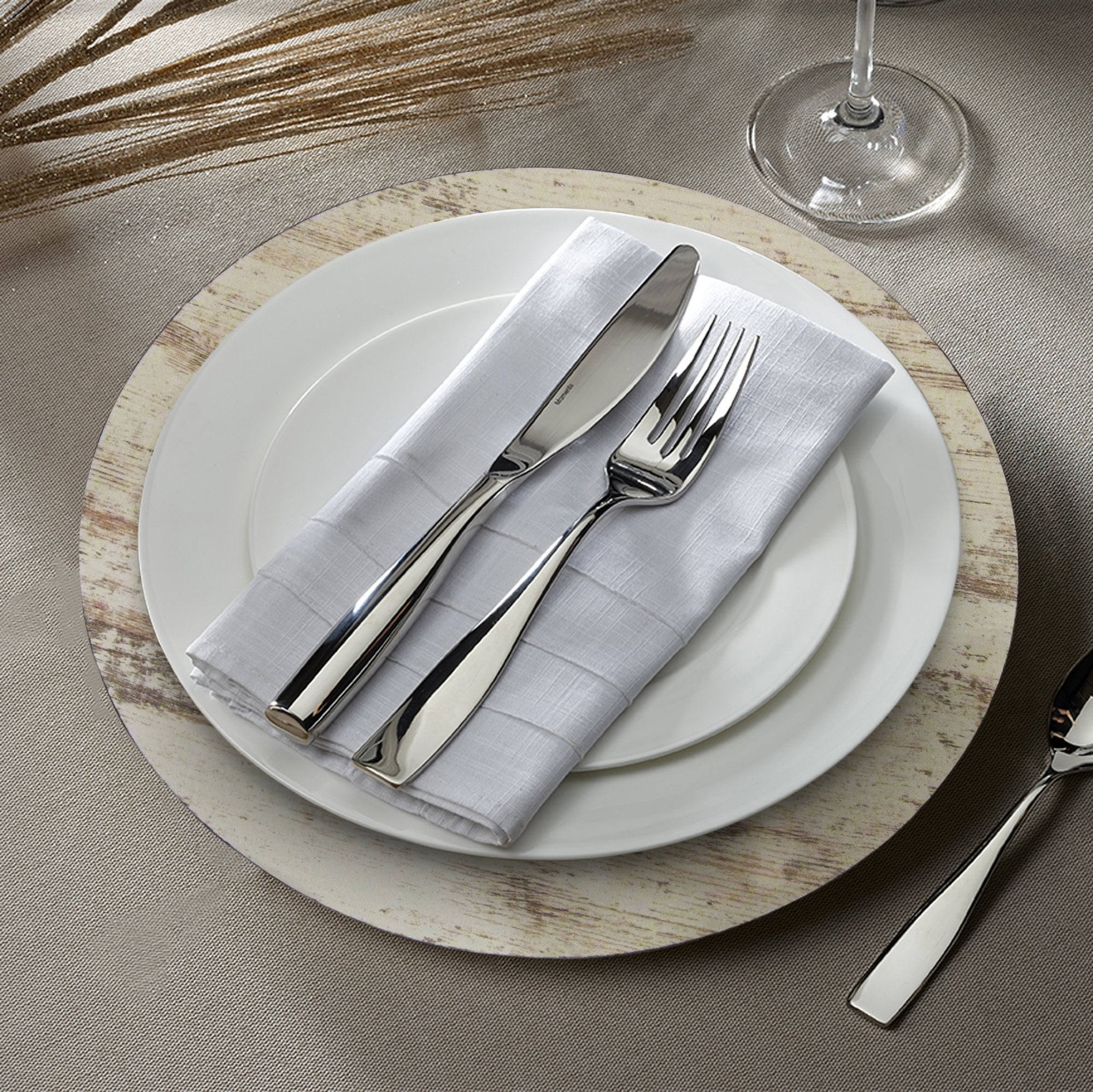 Charge It By Jay Birch Wood Finish Charger Plate Large 13    Decorative Melamine Service Plate For Home & Professional Dining Pe